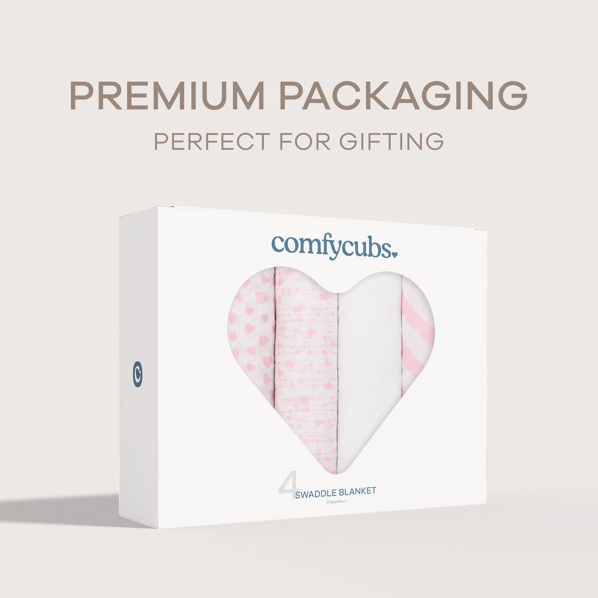 Muslin Swaddle Blankets in Pink, 4 Pack