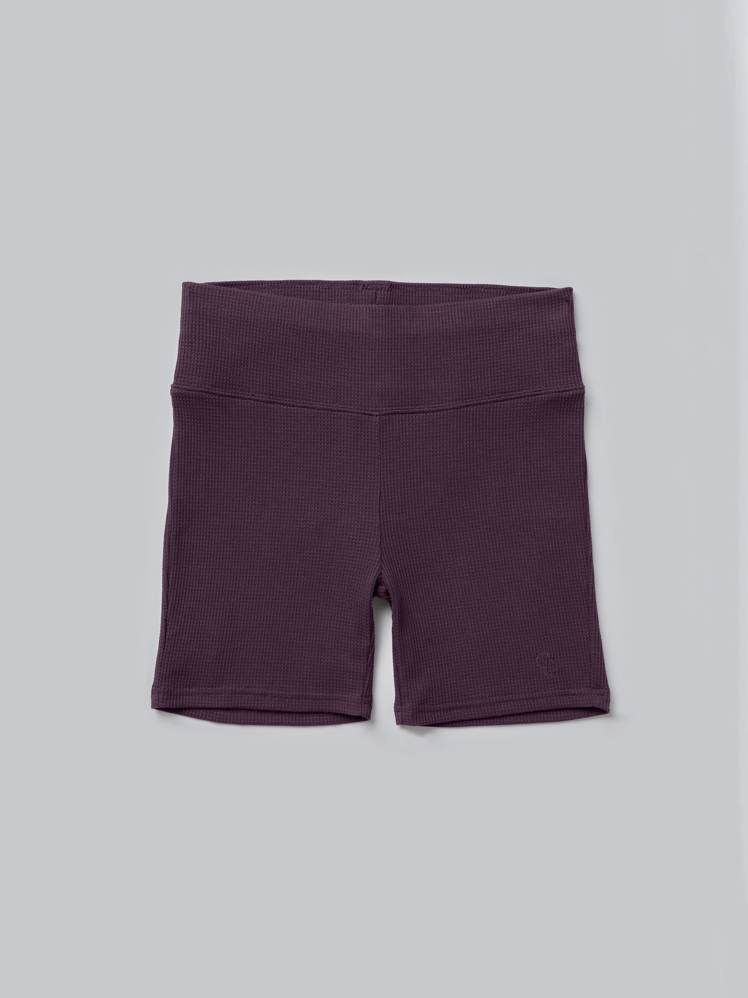 Women's Bamboo Waffle Knit Mid-Length Biker Shorts