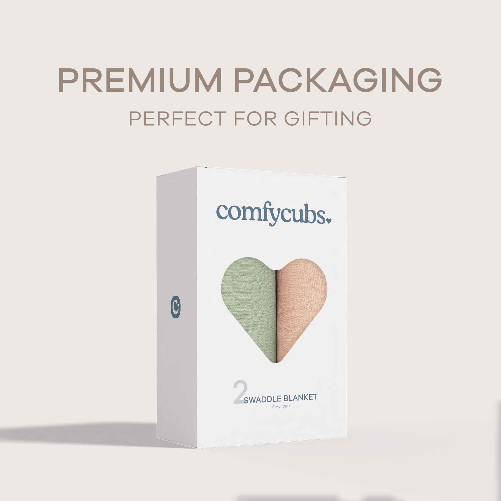 Muslin Swaddle Blanket in Sage & Blush, 2 Pack