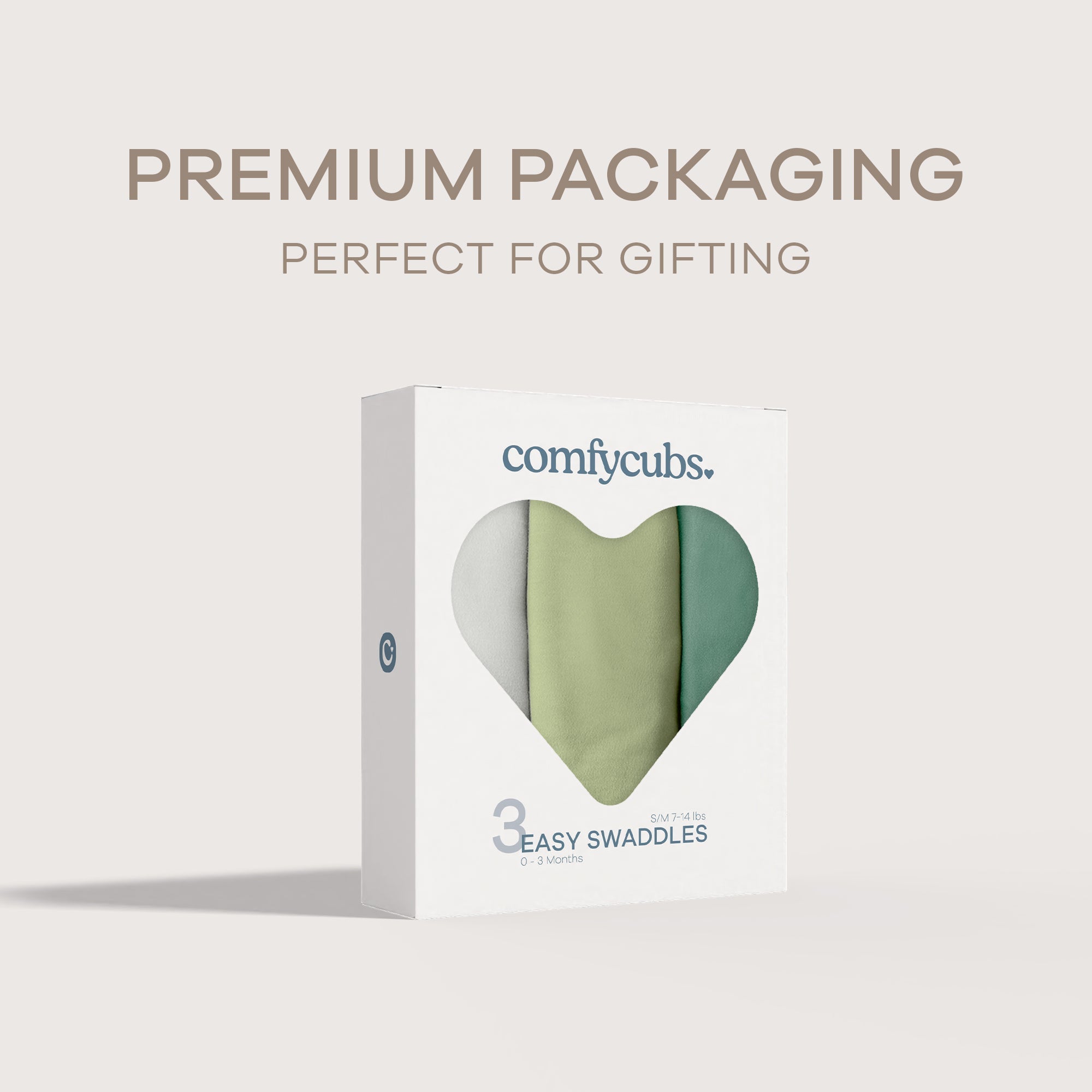 Easy Swaddle Blankets in Stone, Sage, Azul, Pack of 3