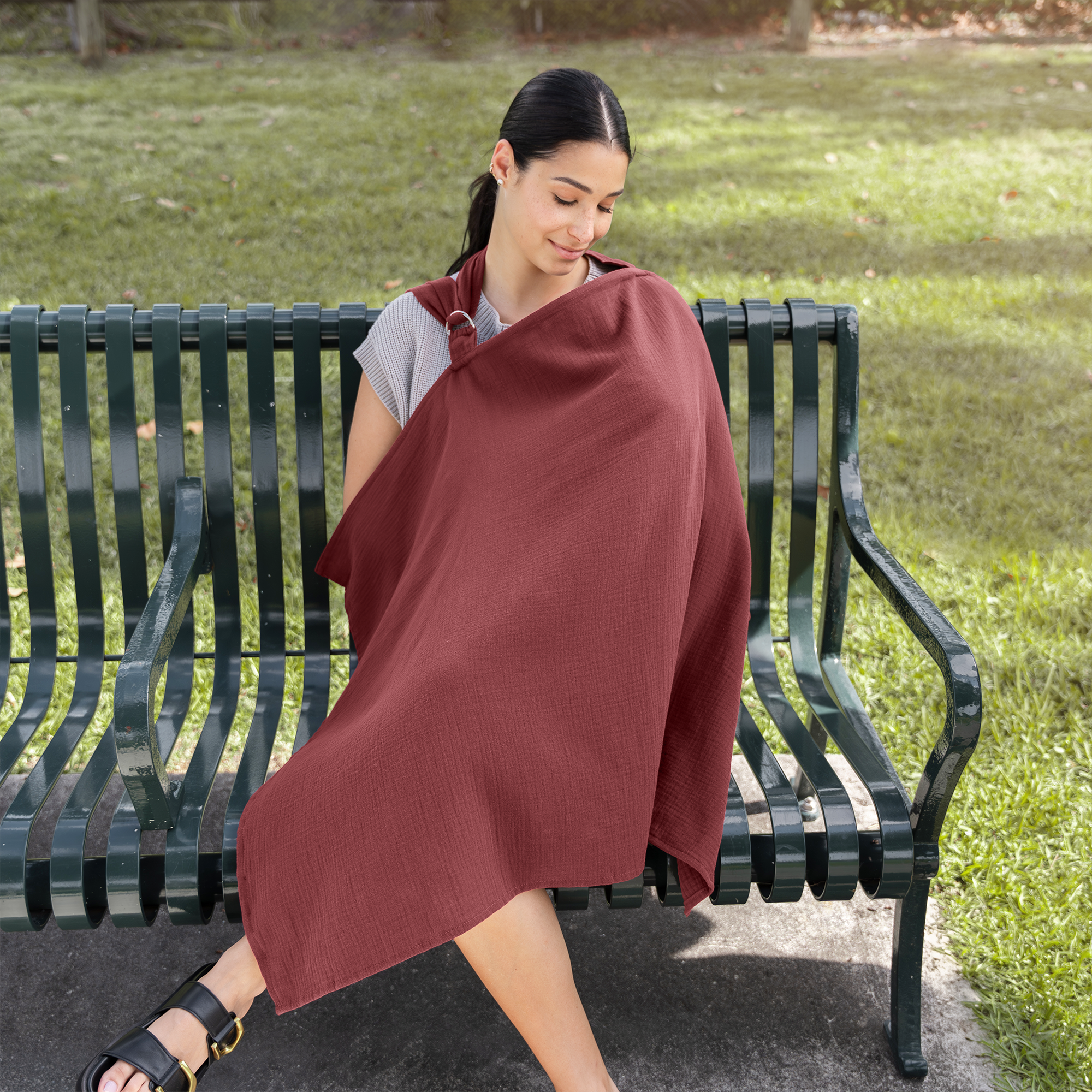 Muslin Nursing Cover by Comfy Cubs - Wine