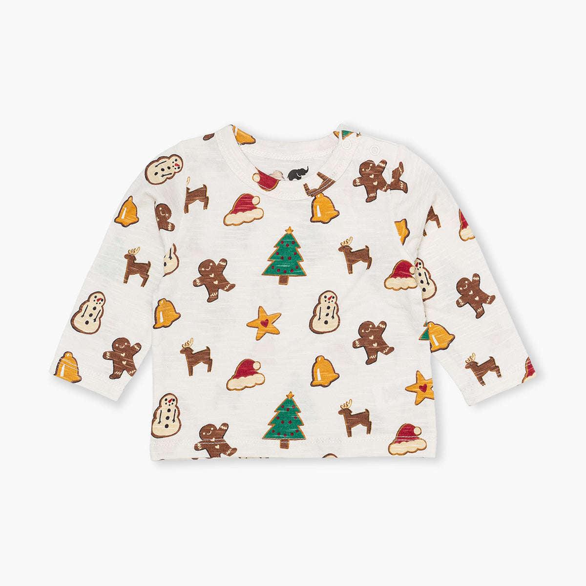 Long Sleeve Slub Jersey Crewneck Tee - Holiday Cookies