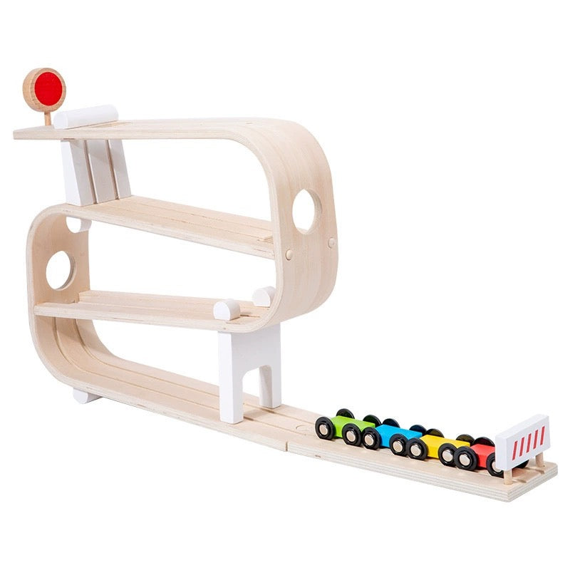 **Pre-order (Ships in 2-3 Weeks)**Wooden Ramp Racer with 4 Cars