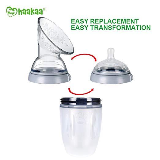 Haakaa Gen 3 Silicone Breast Pump and Bottle Pack 160 ml/6 oz