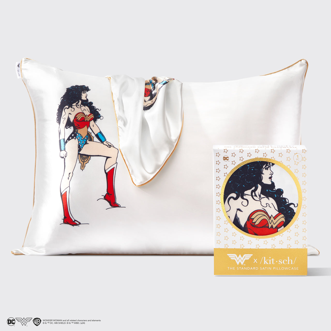 Wonder Woman x Kitsch Satin Pillowcase - Believe In Wonder