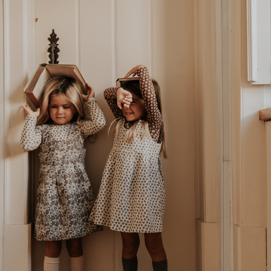 The Corduroy Dress -  Neutral Floral