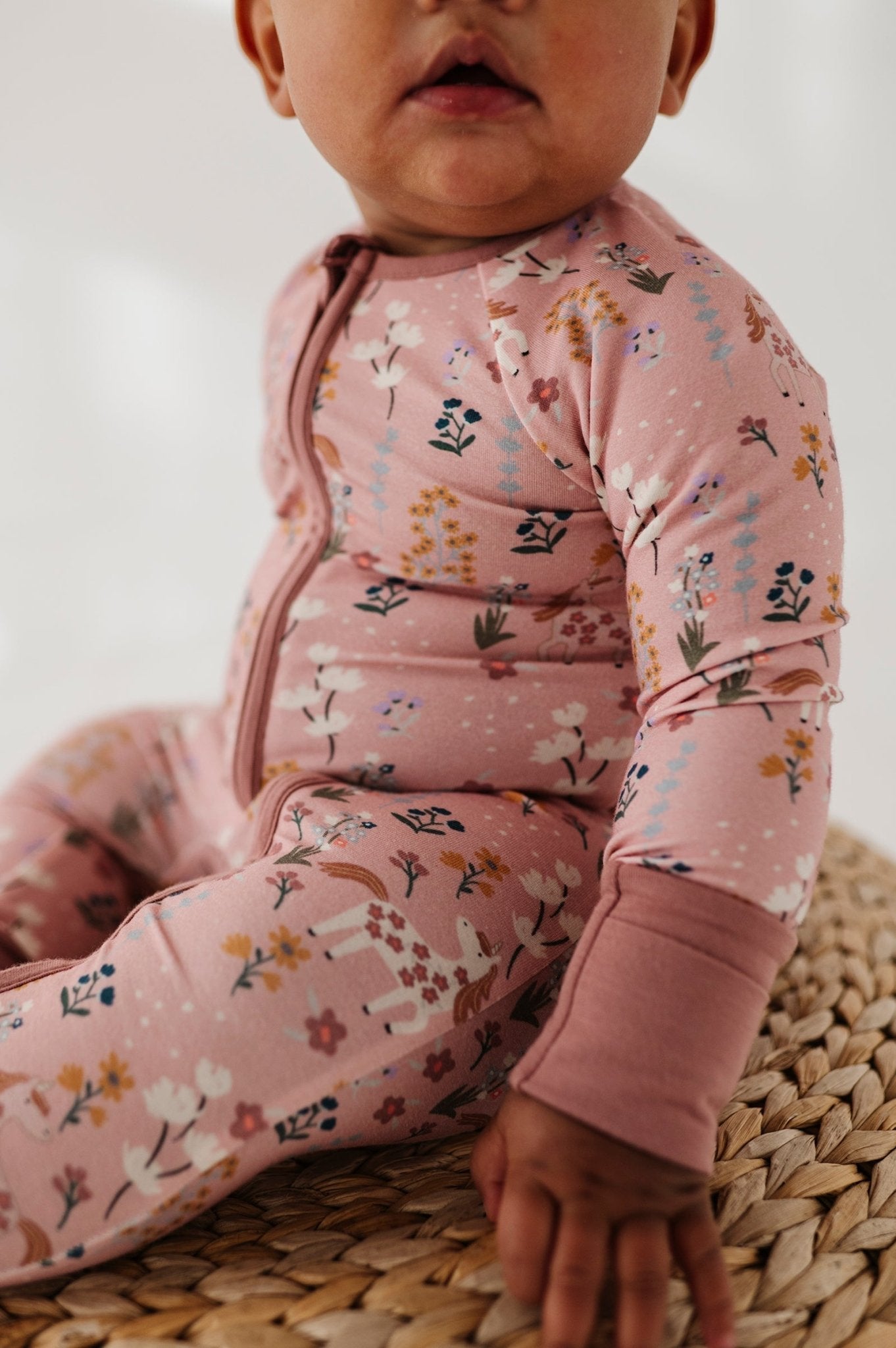 Baby Girl Long Sleeve Zip Romper