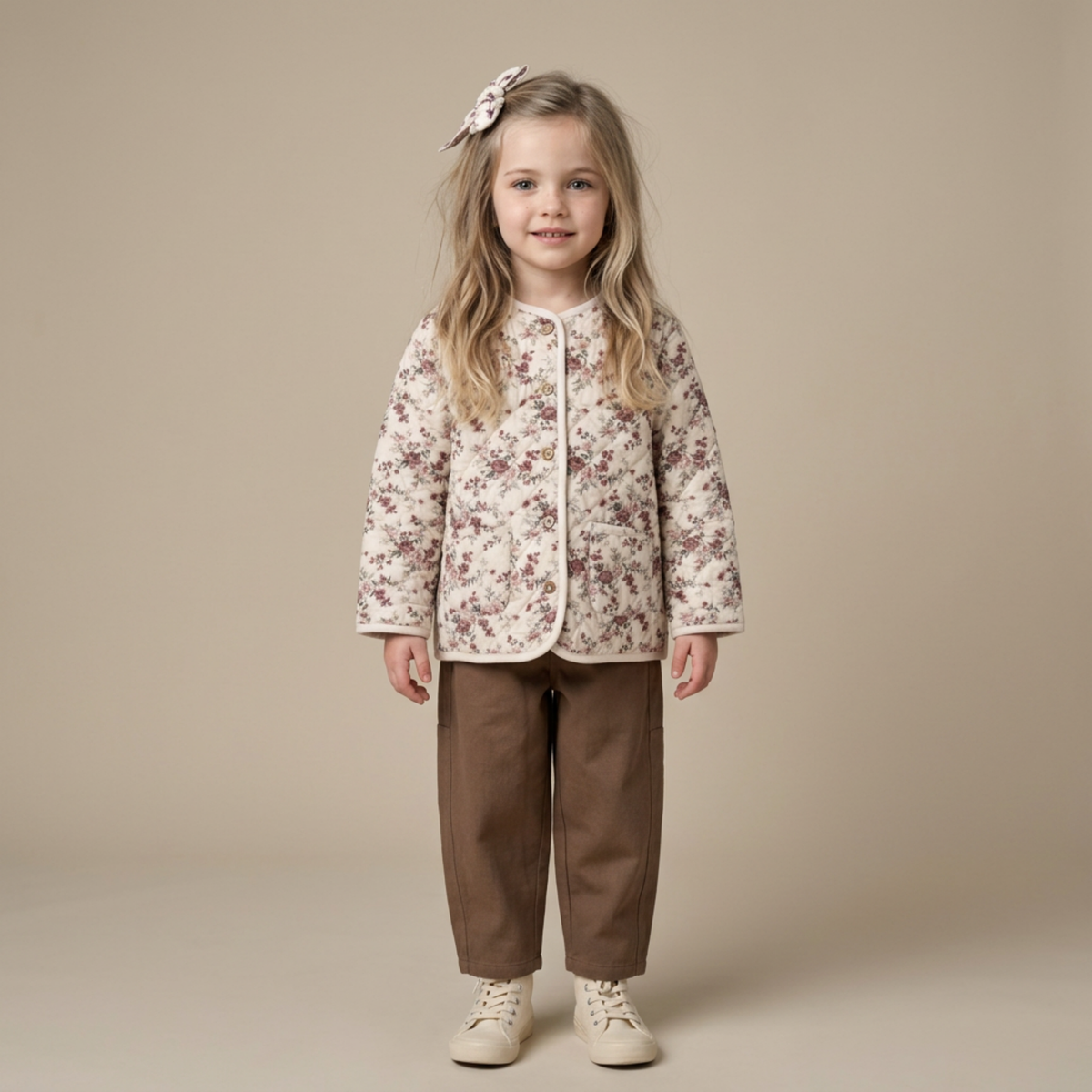 Organic Quilted Buttoned Jacket - Wildrose