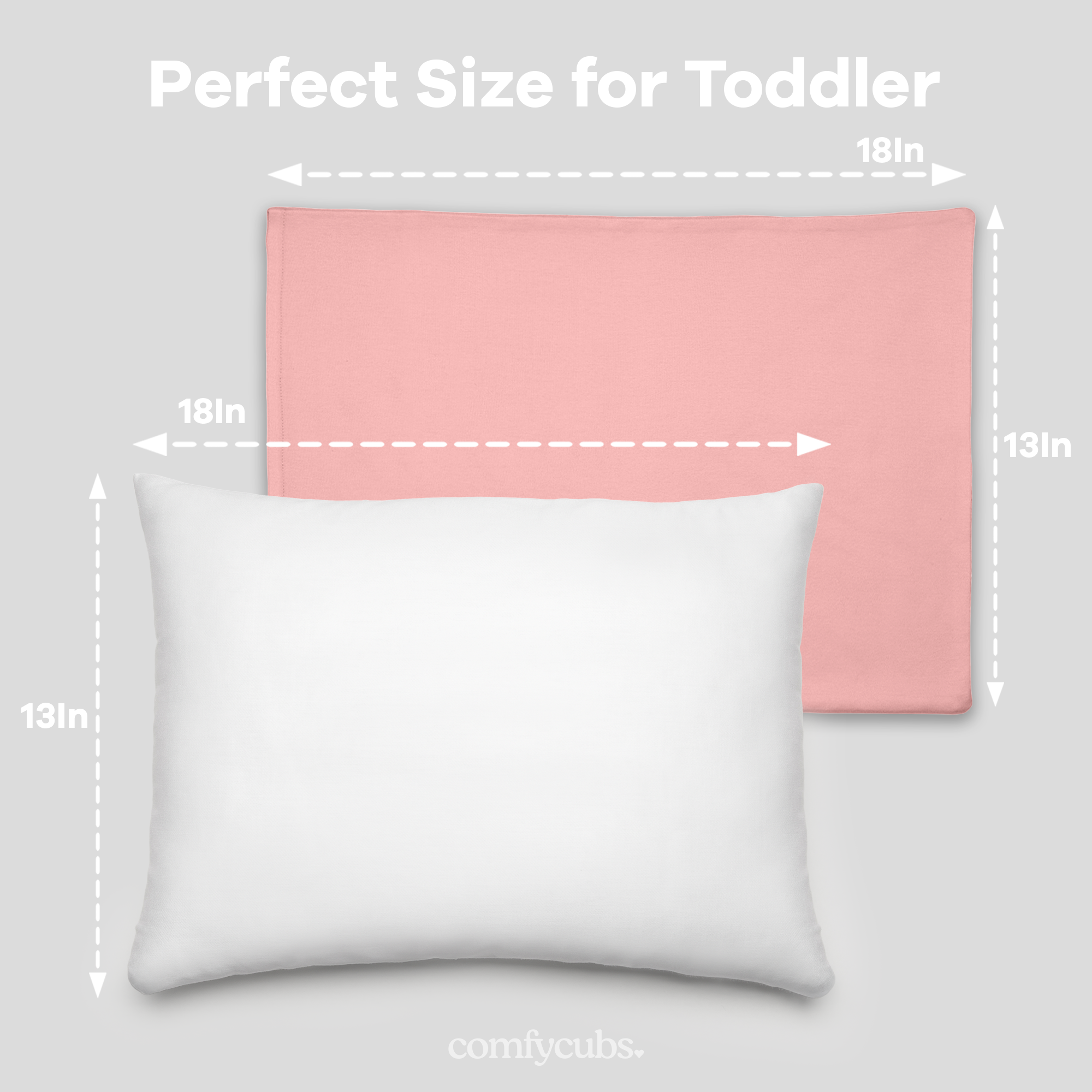 Toddler Pillows with Soft Cotton Pillow Case by Comfy Cubs - Blush