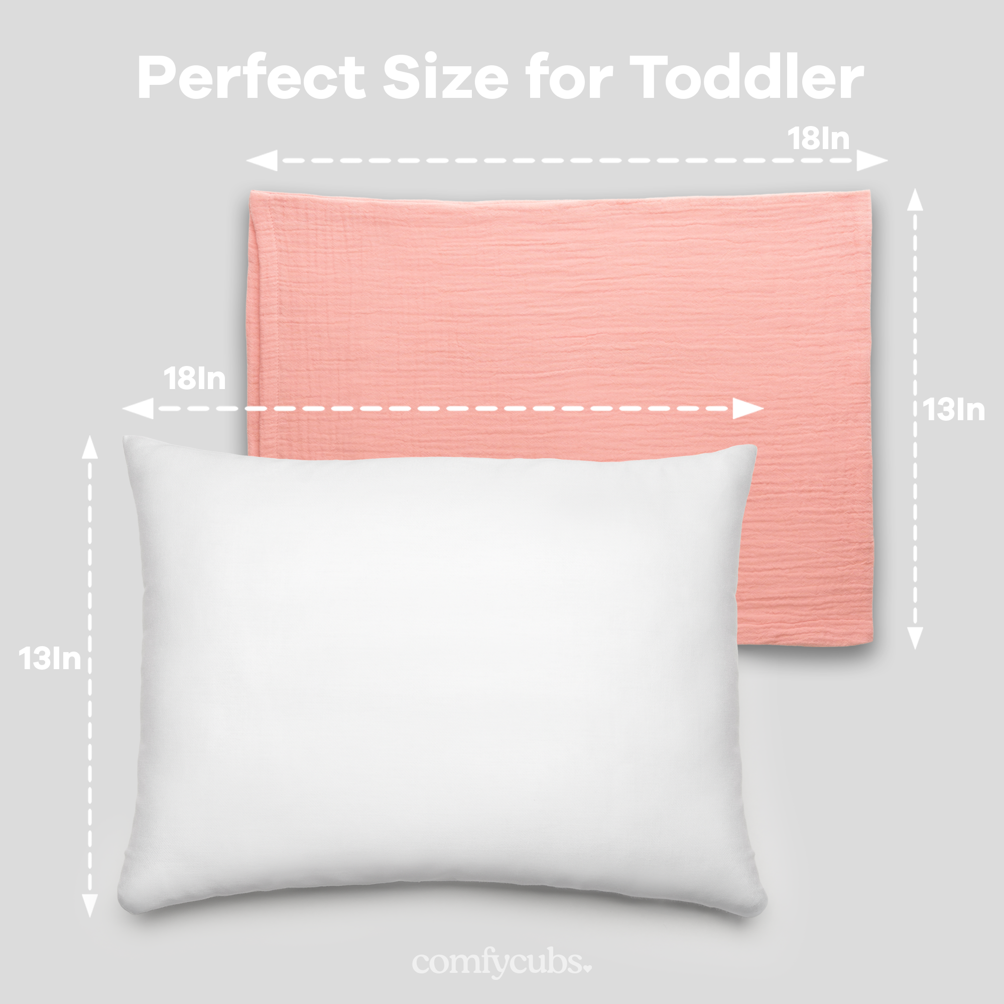 Toddler Pillows with Soft Muslin Pillow Case by Comfy Cubs - Bold Blush