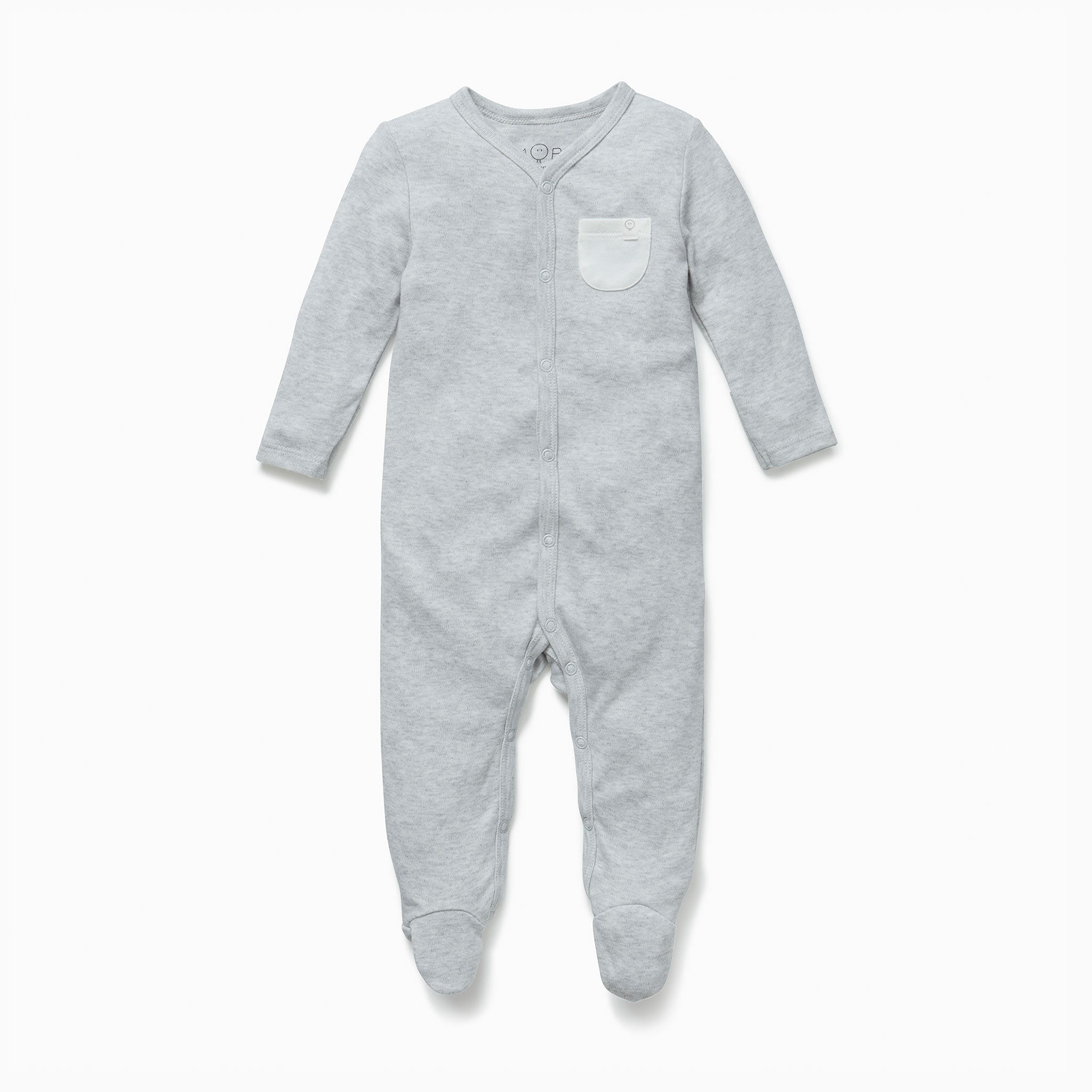 Front Opening Sleepsuit - Grey