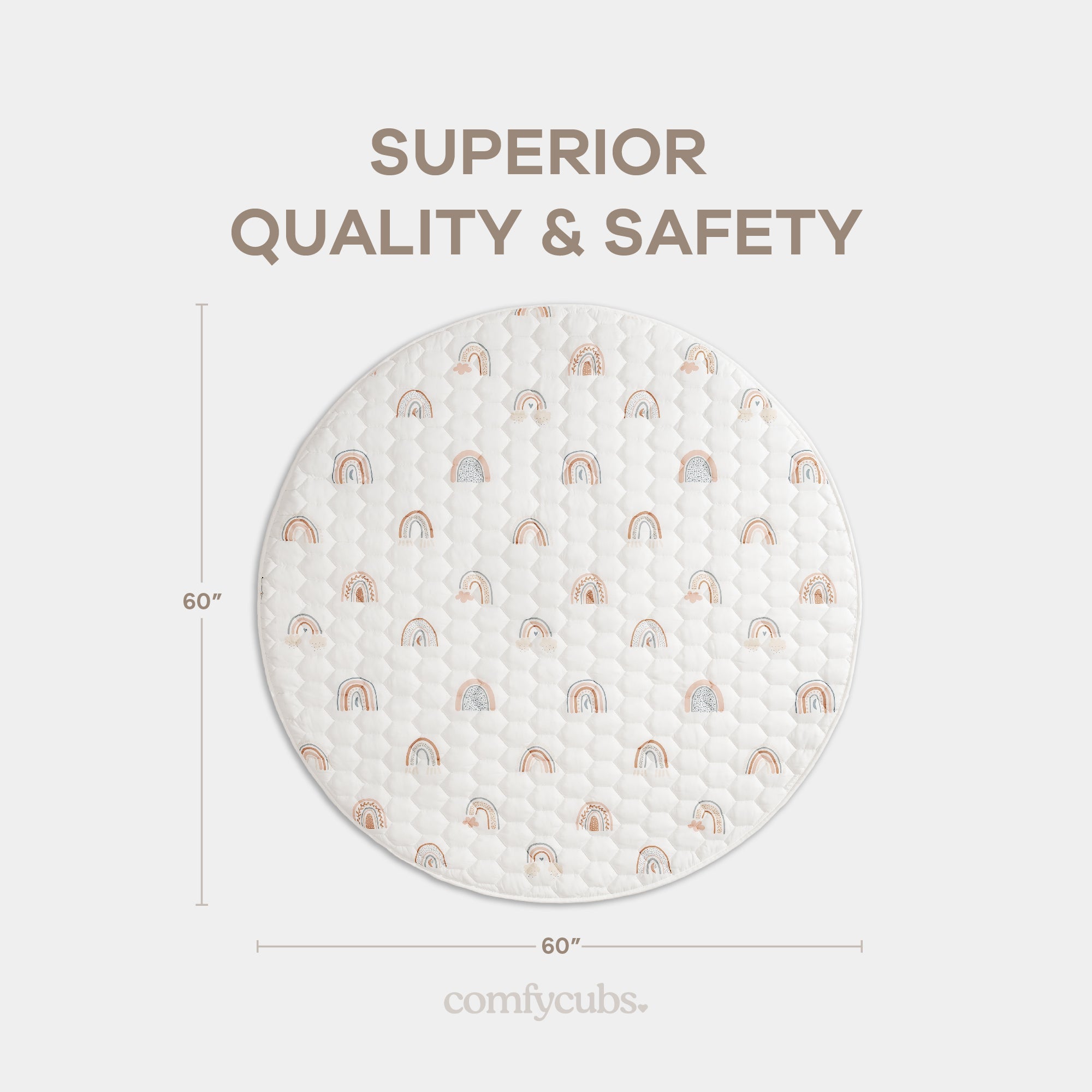 Play Mat with Non-Slip Bottom in Rainbow