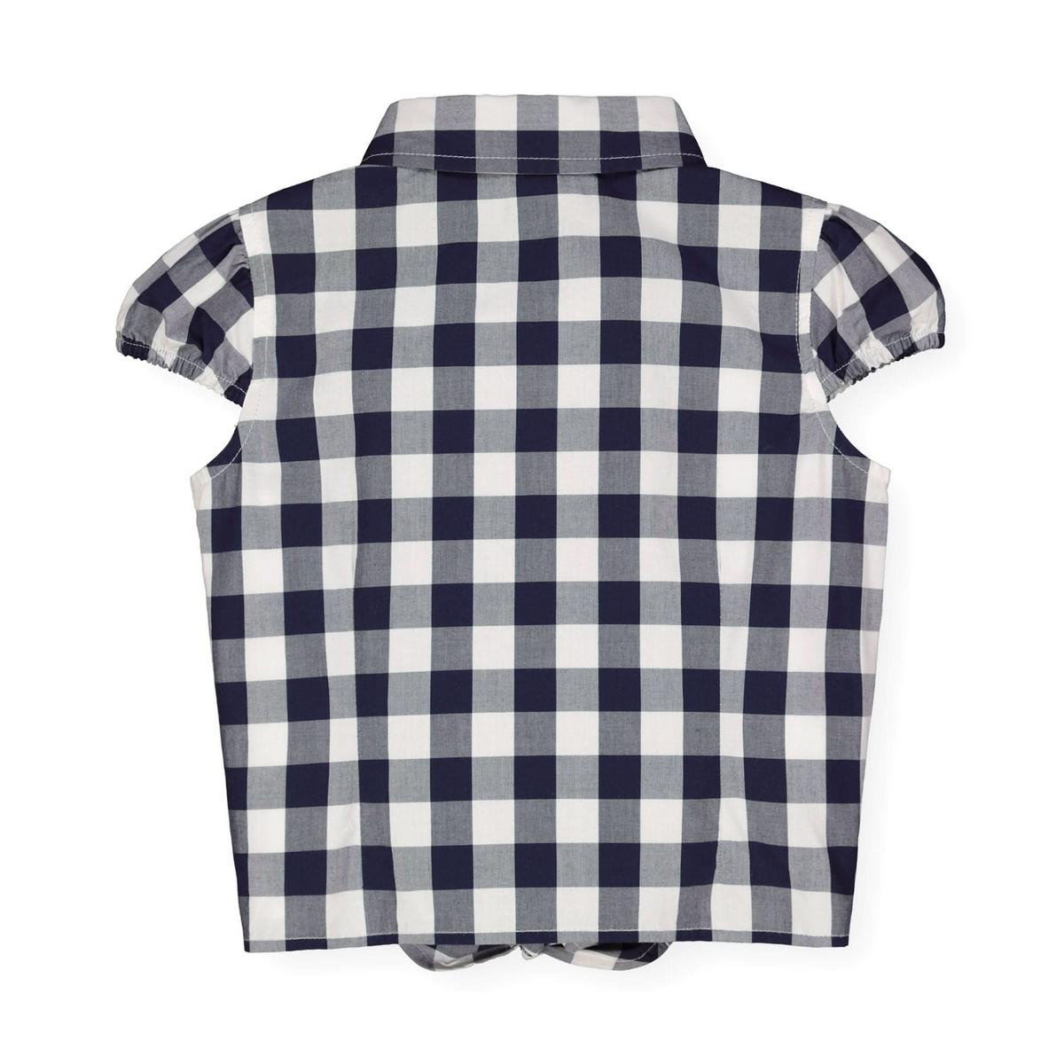 Tie-Front Button Down Top - Navy Check