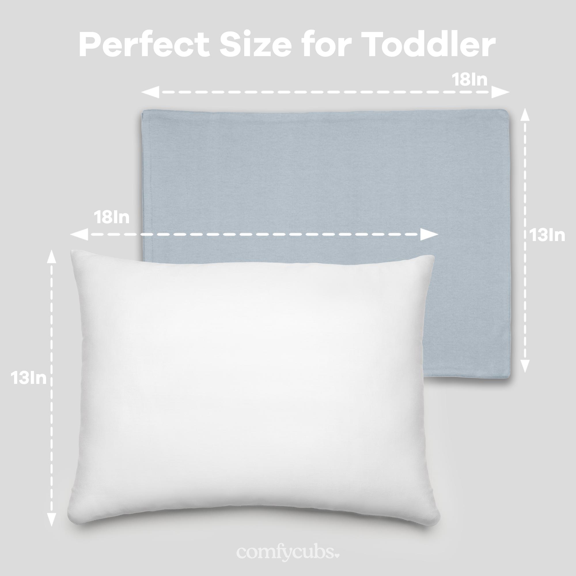 Toddler Pillows with Soft Cotton Pillow Case by Comfy Cubs - Pacific Blue