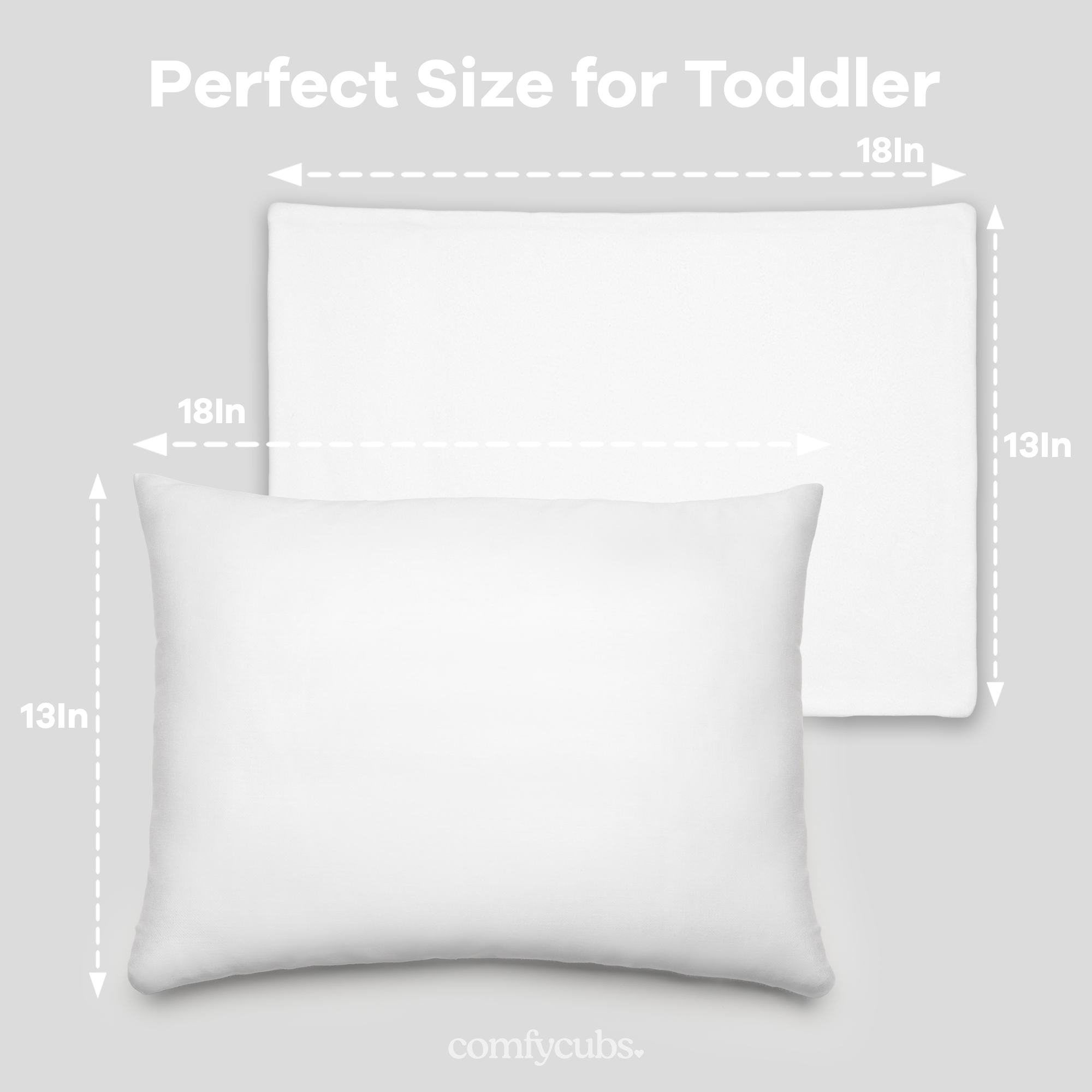 Toddler Pillows with Soft Cotton Pillow Case by Comfy Cubs - White