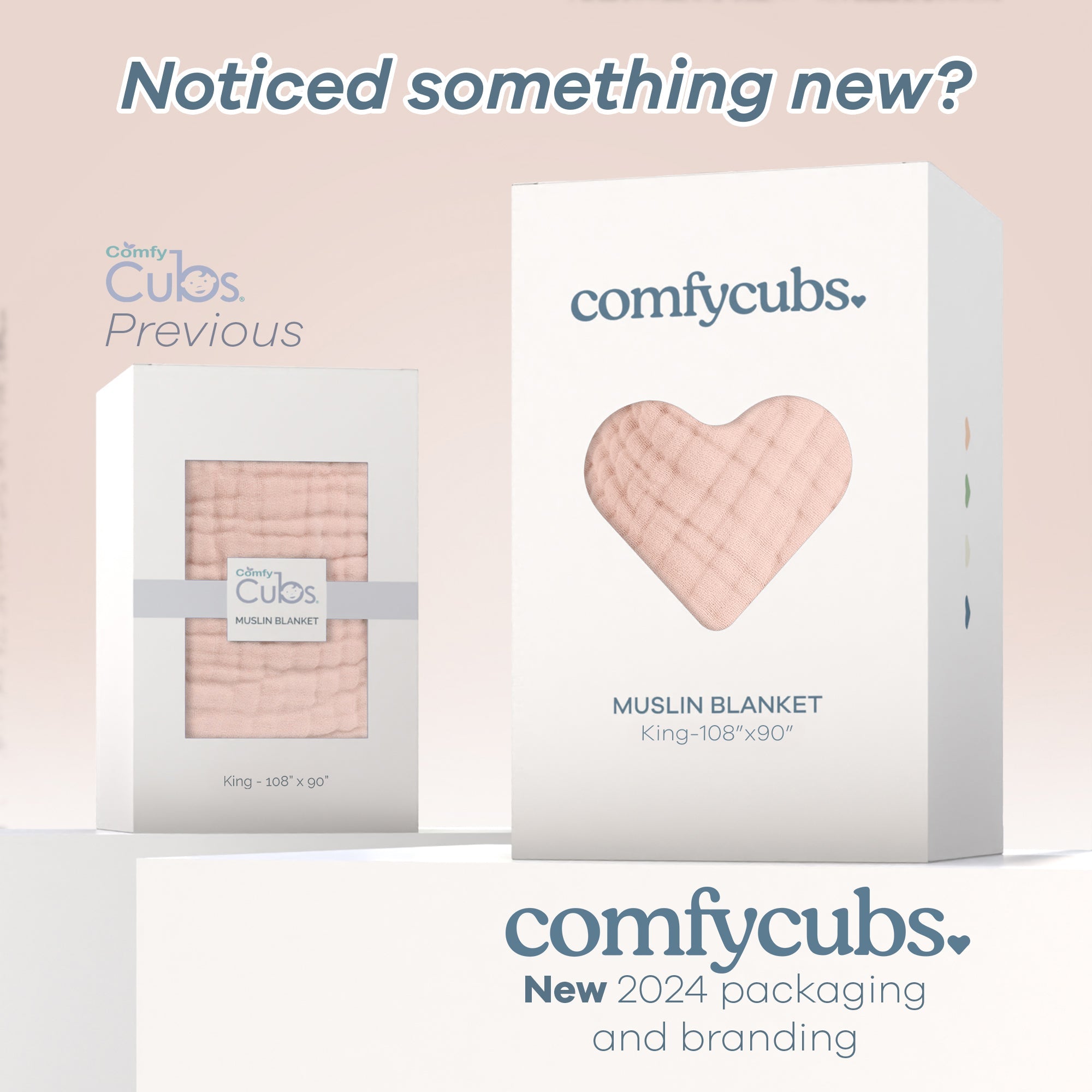 Adult Muslin Blanket by Comfy Cubs in Blush
