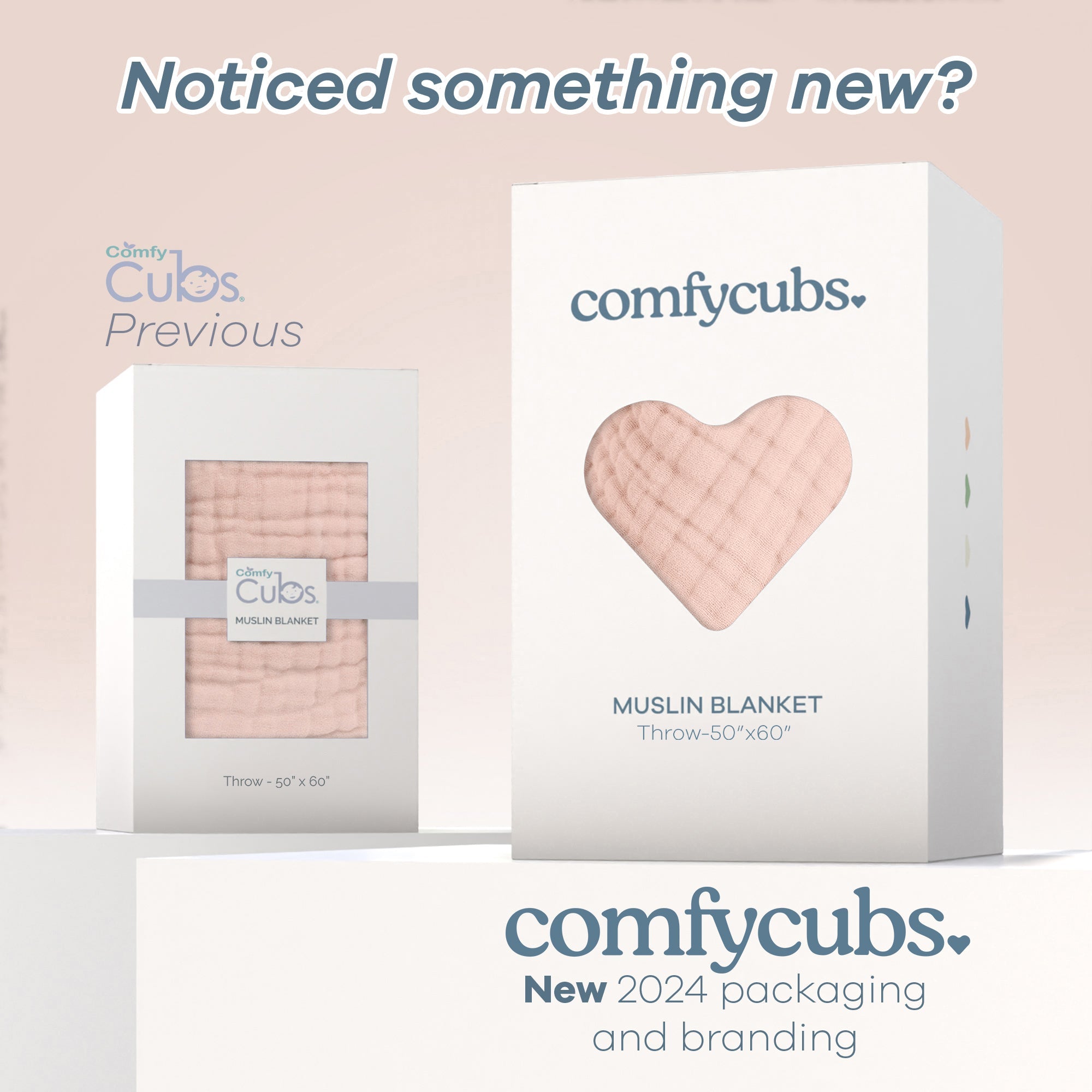 Adult Muslin Blanket by Comfy Cubs in Blush