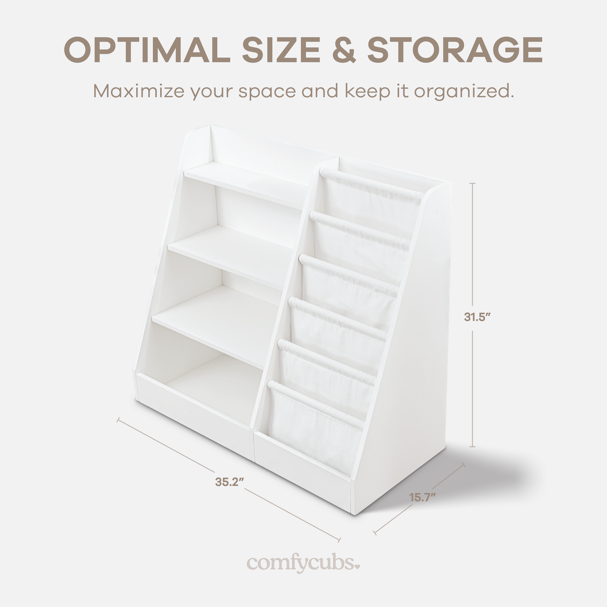 Kids Bookshelf - White