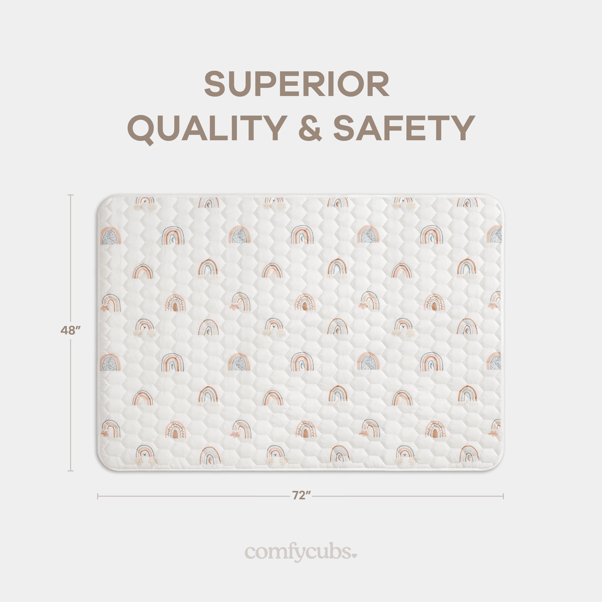 Play Mat with Non-Slip Bottom in Rainbow