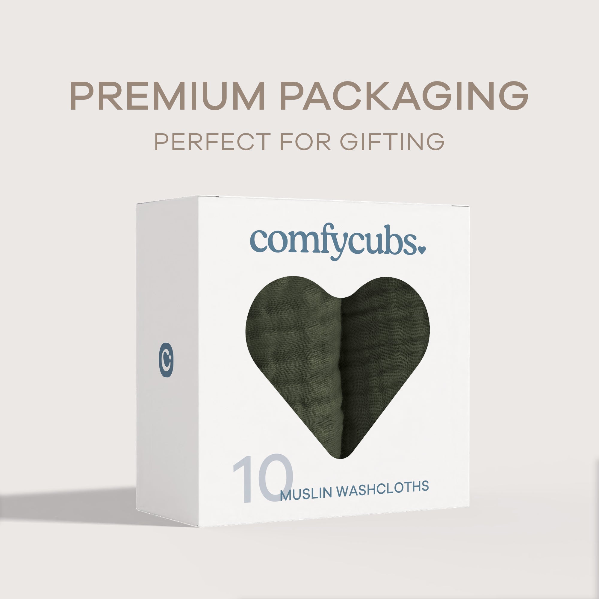 Muslin Washcloths in Kelp