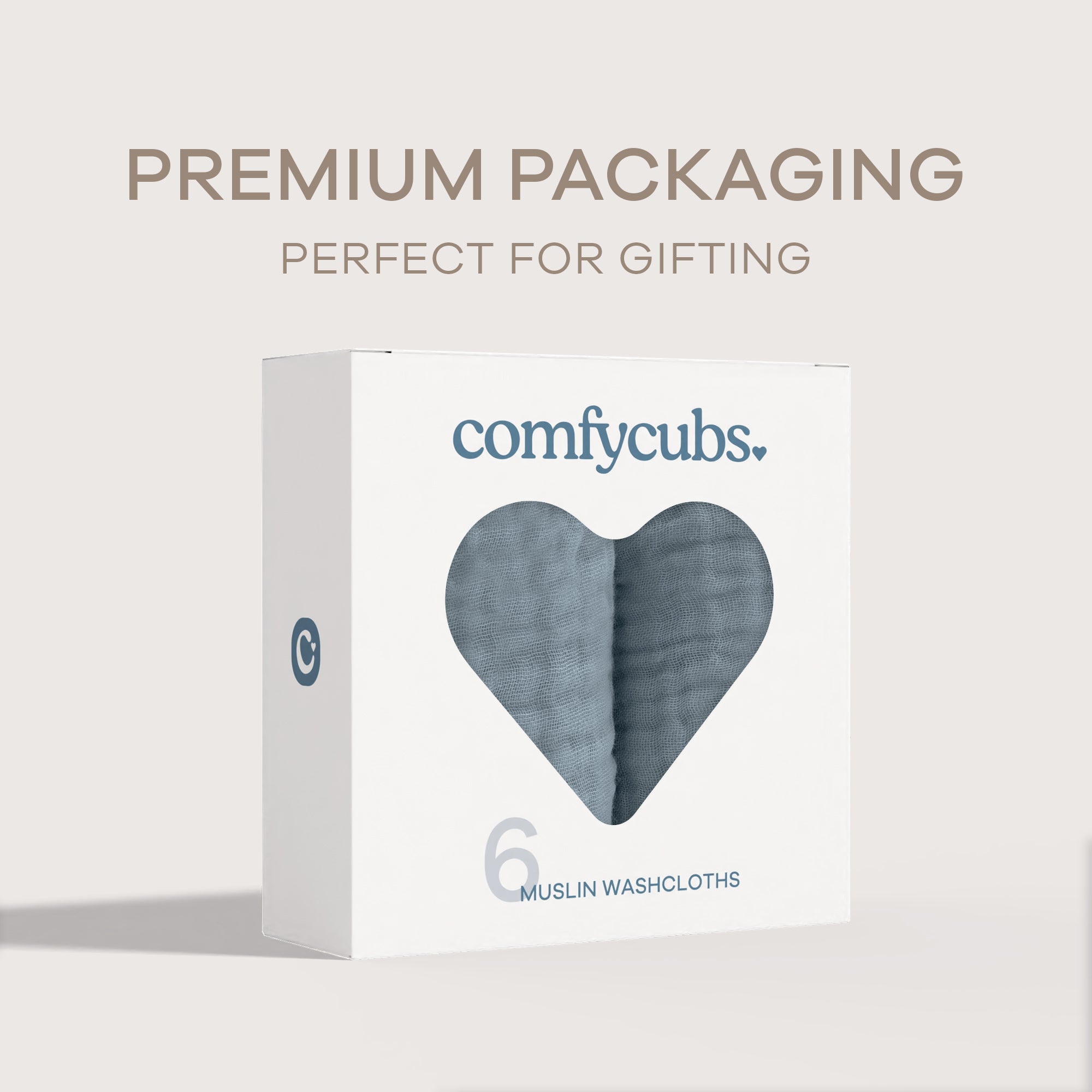 Muslin Washcloths in Pacific Blue