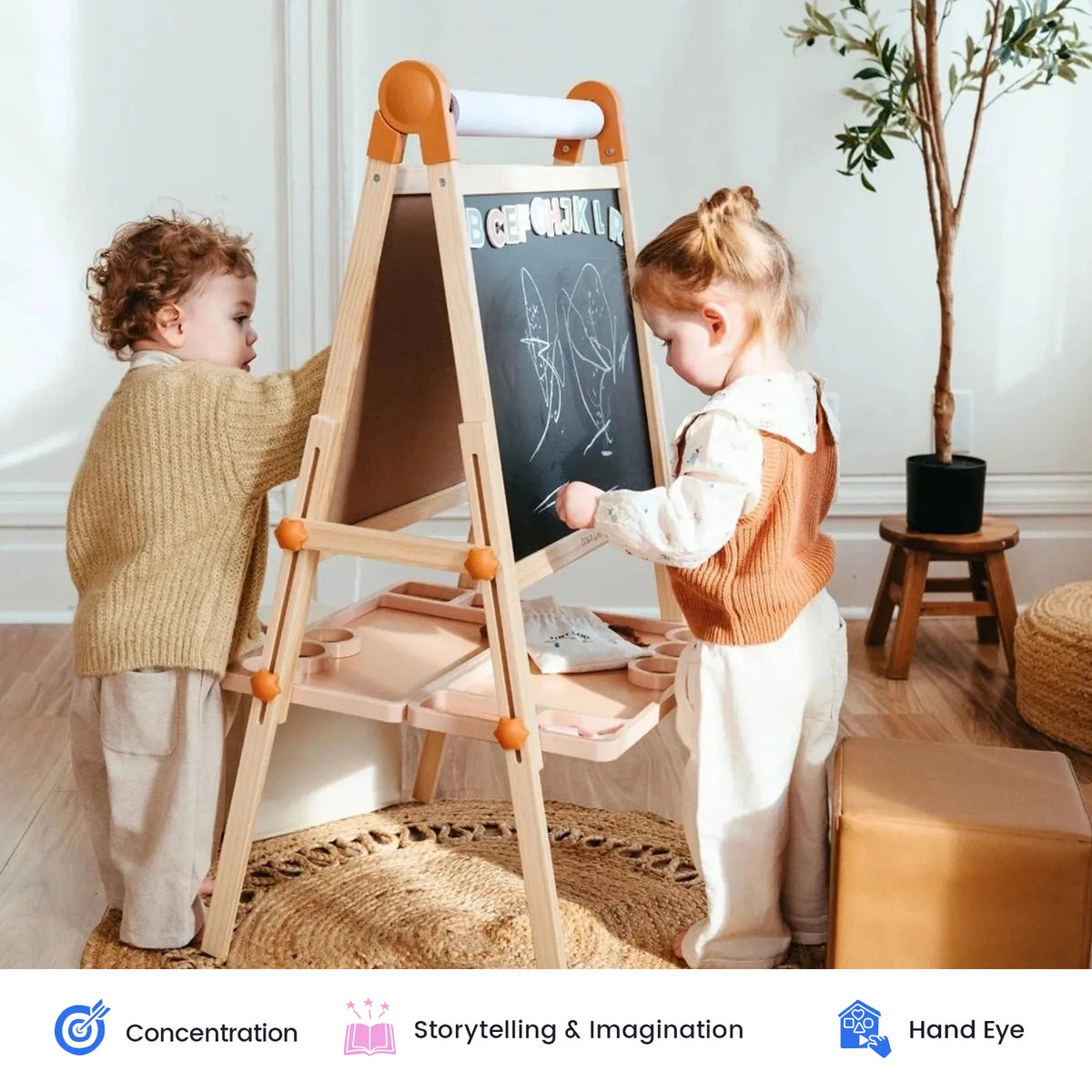 Tiny Land® Caramel Magnitales Easel & Paper Roll Set