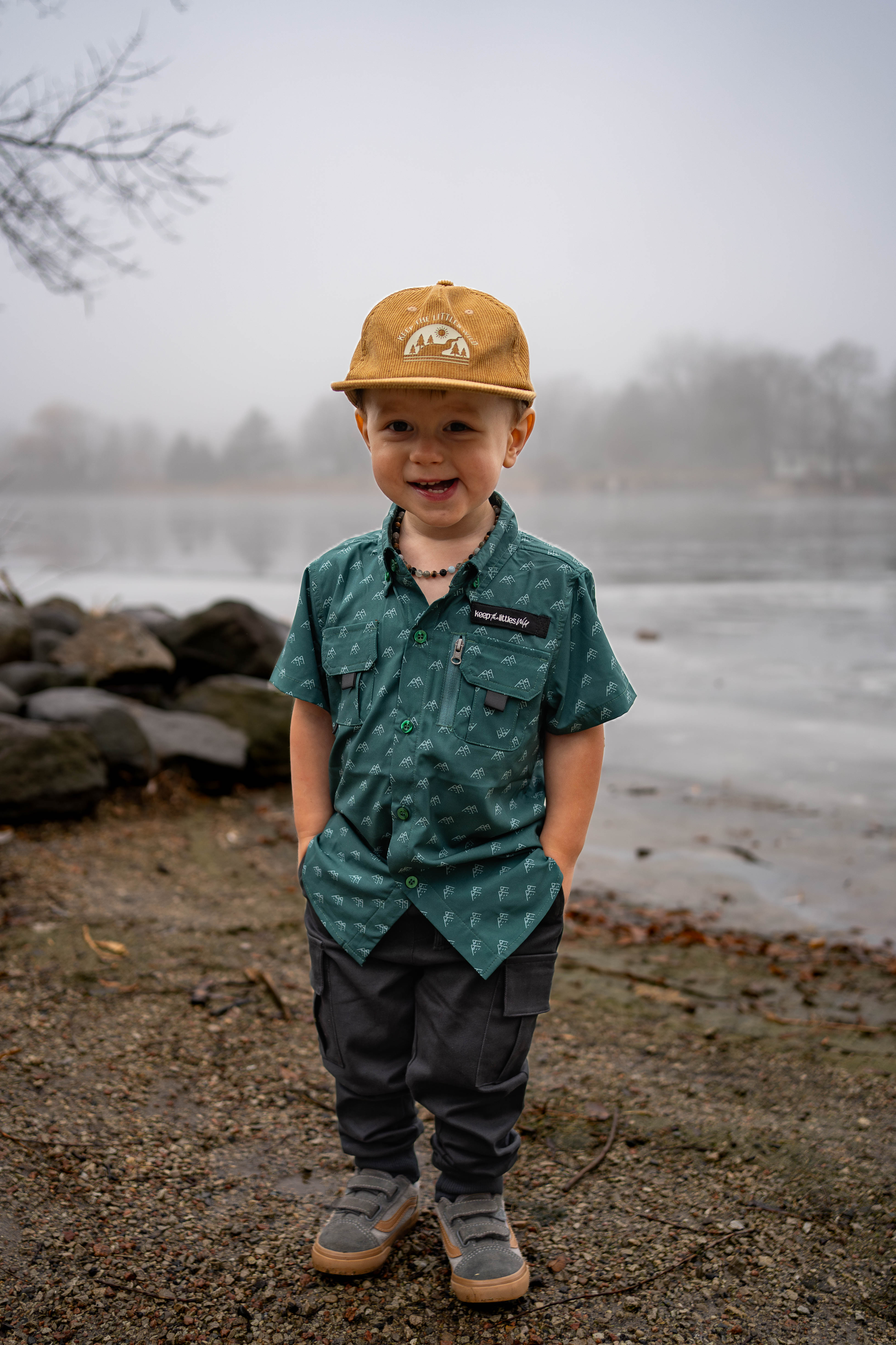 2026 Fishing shirt button up- green mountain