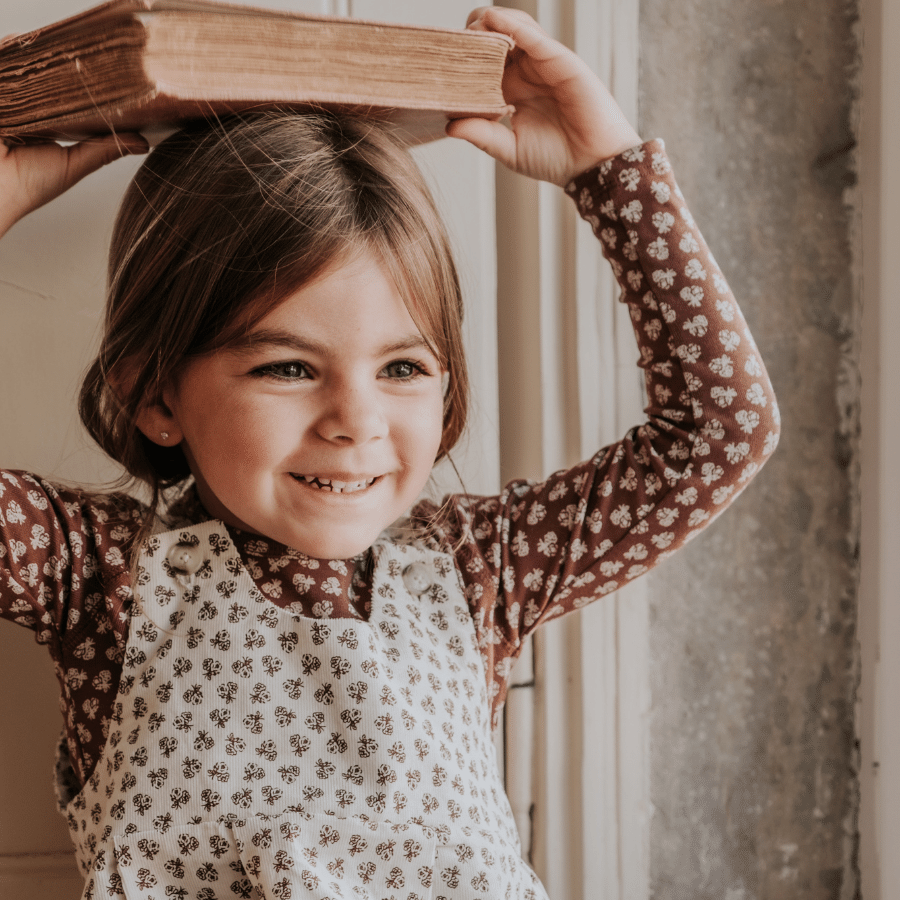 The Corduroy Dress -  Neutral Floral