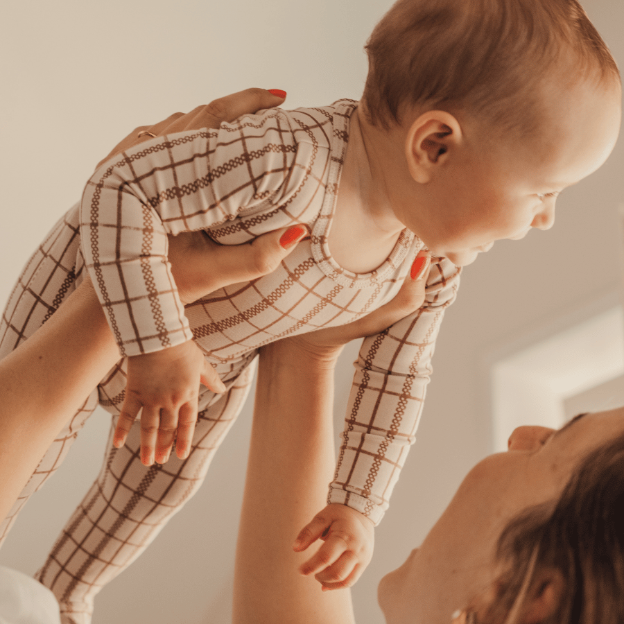 The Printed Romper - Mauve Check