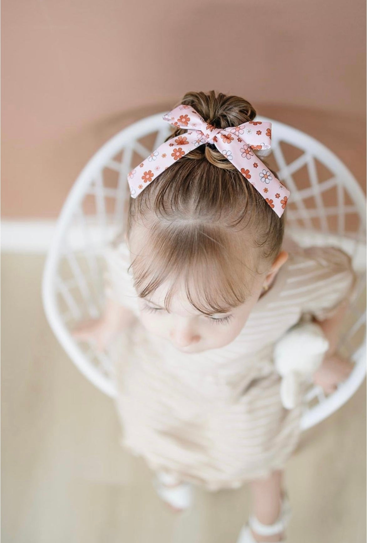 Pink Daisy School Bow