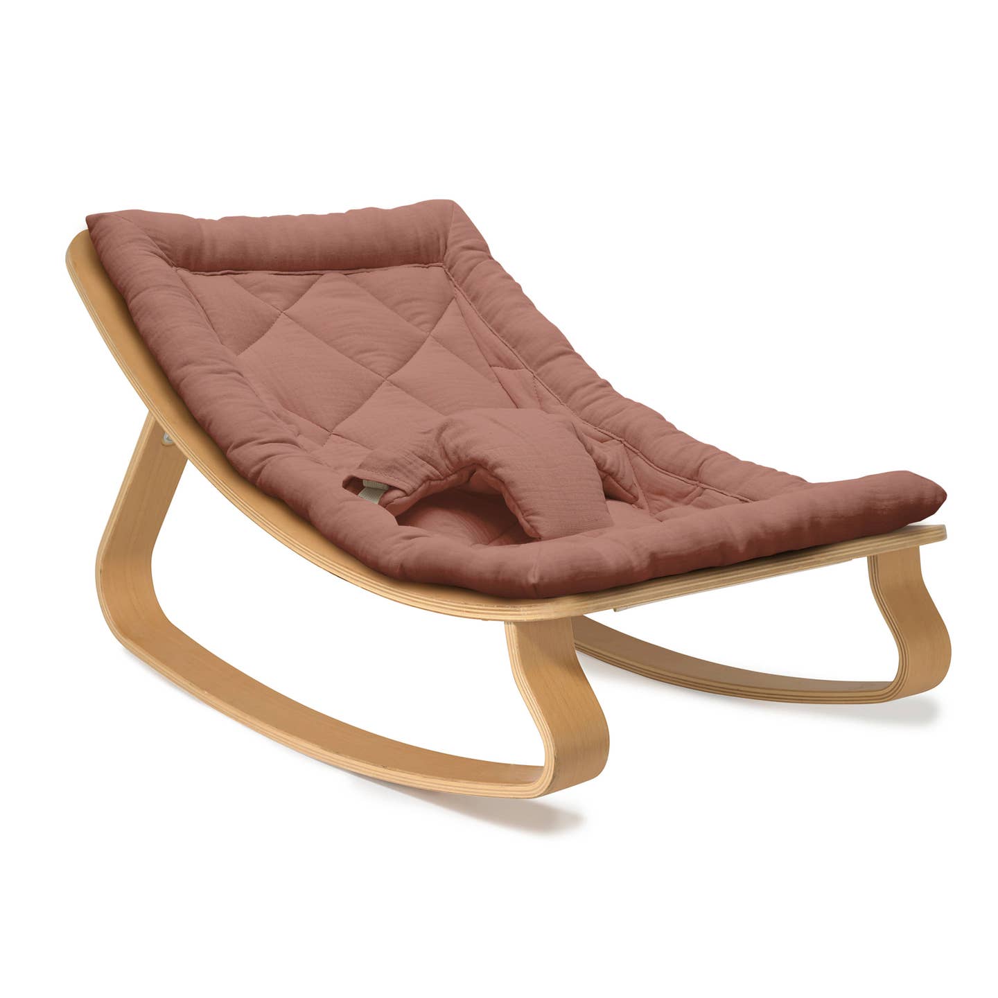 LEVO Beech Wood Baby Rocker with Cushion