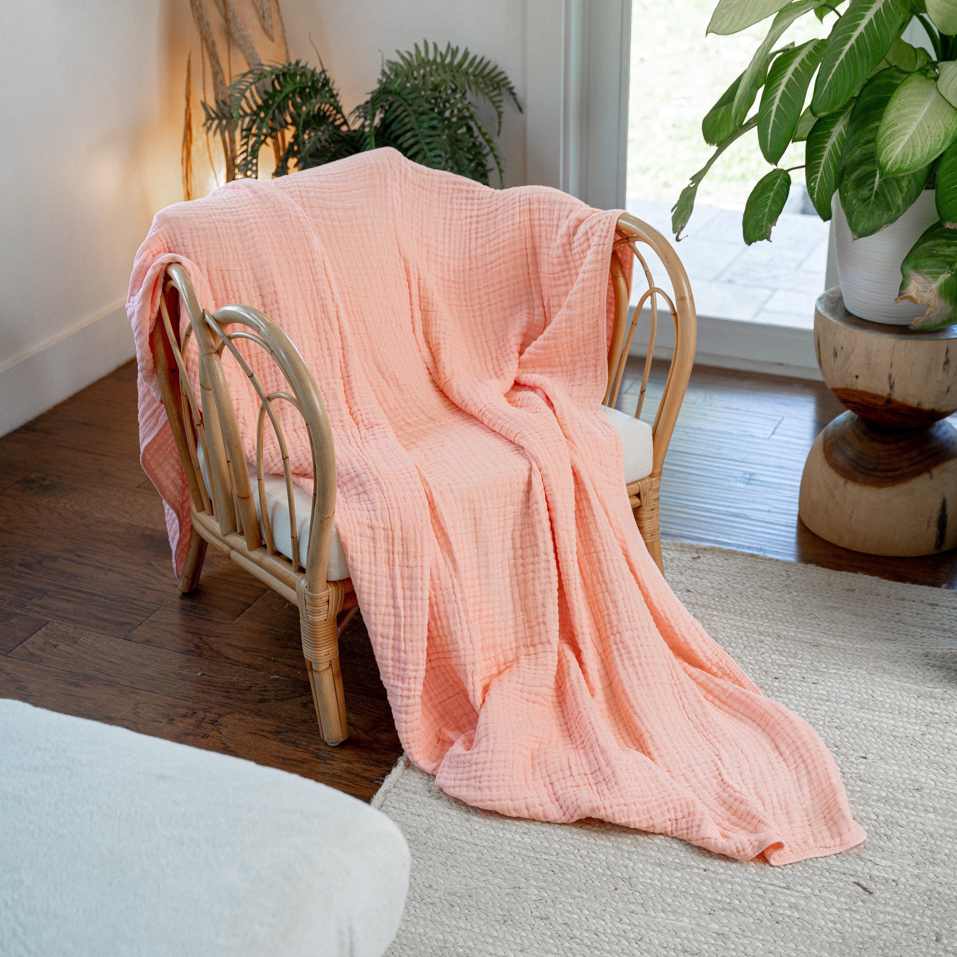 Adult Muslin Blanket by Comfy Cubs in Lace Pink