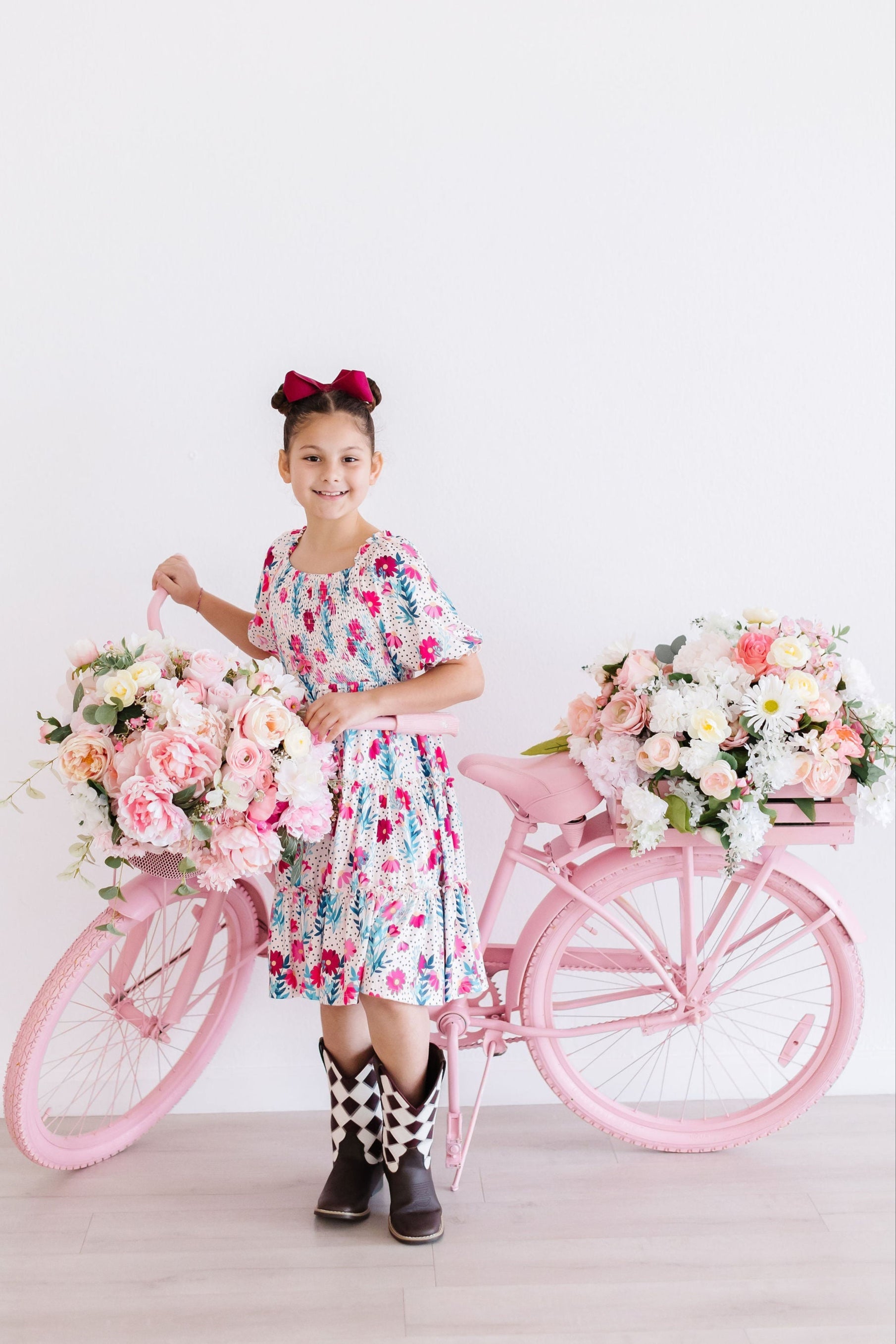 Dots & Daisies Smocked Ruffle Dress