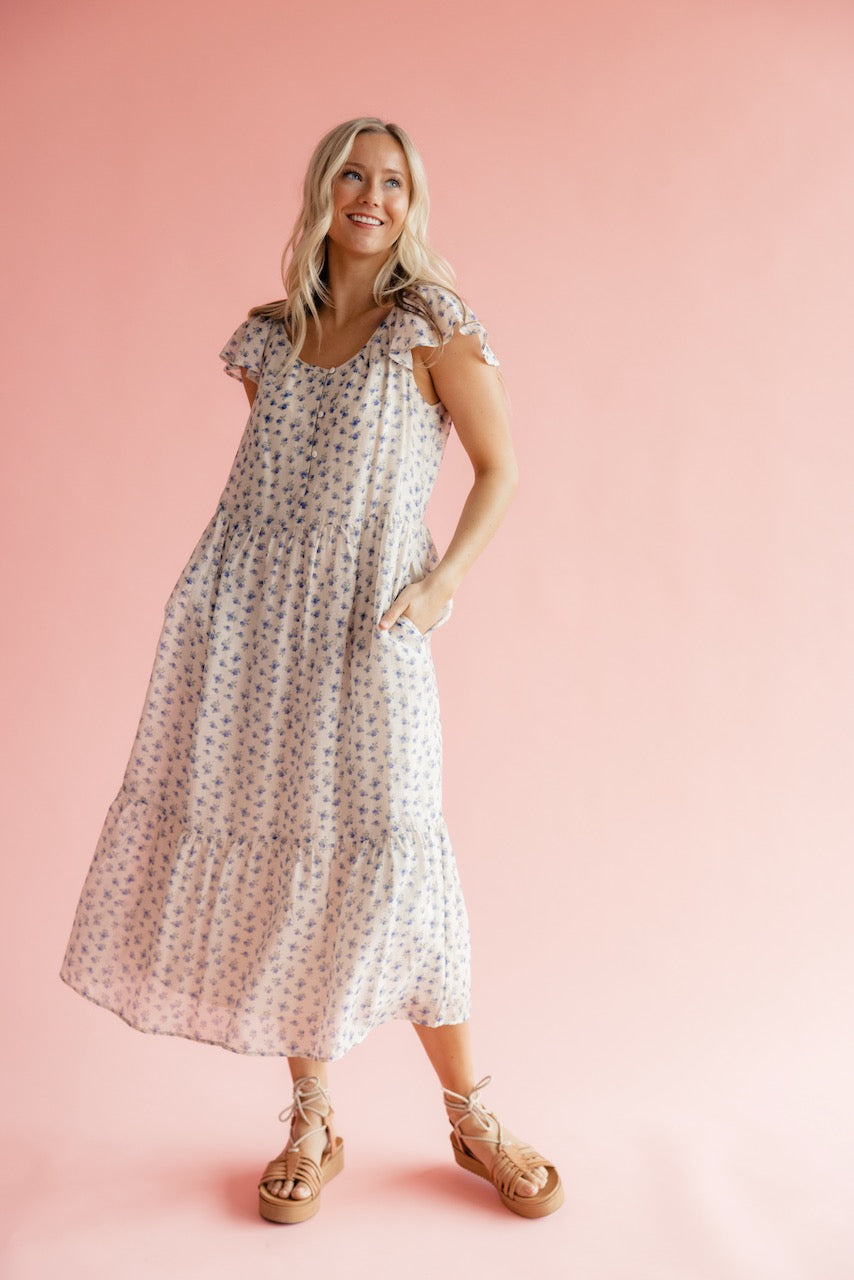 Zephyr Flutter Sleeve Dress