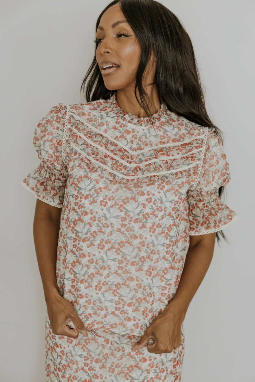 SALT Cressida Floral Ruffled Blouse