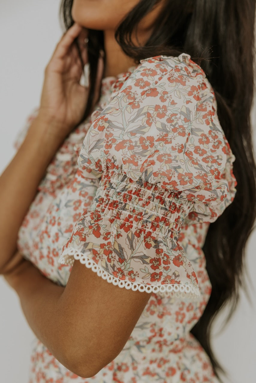 SALT Cressida Floral Ruffled Blouse