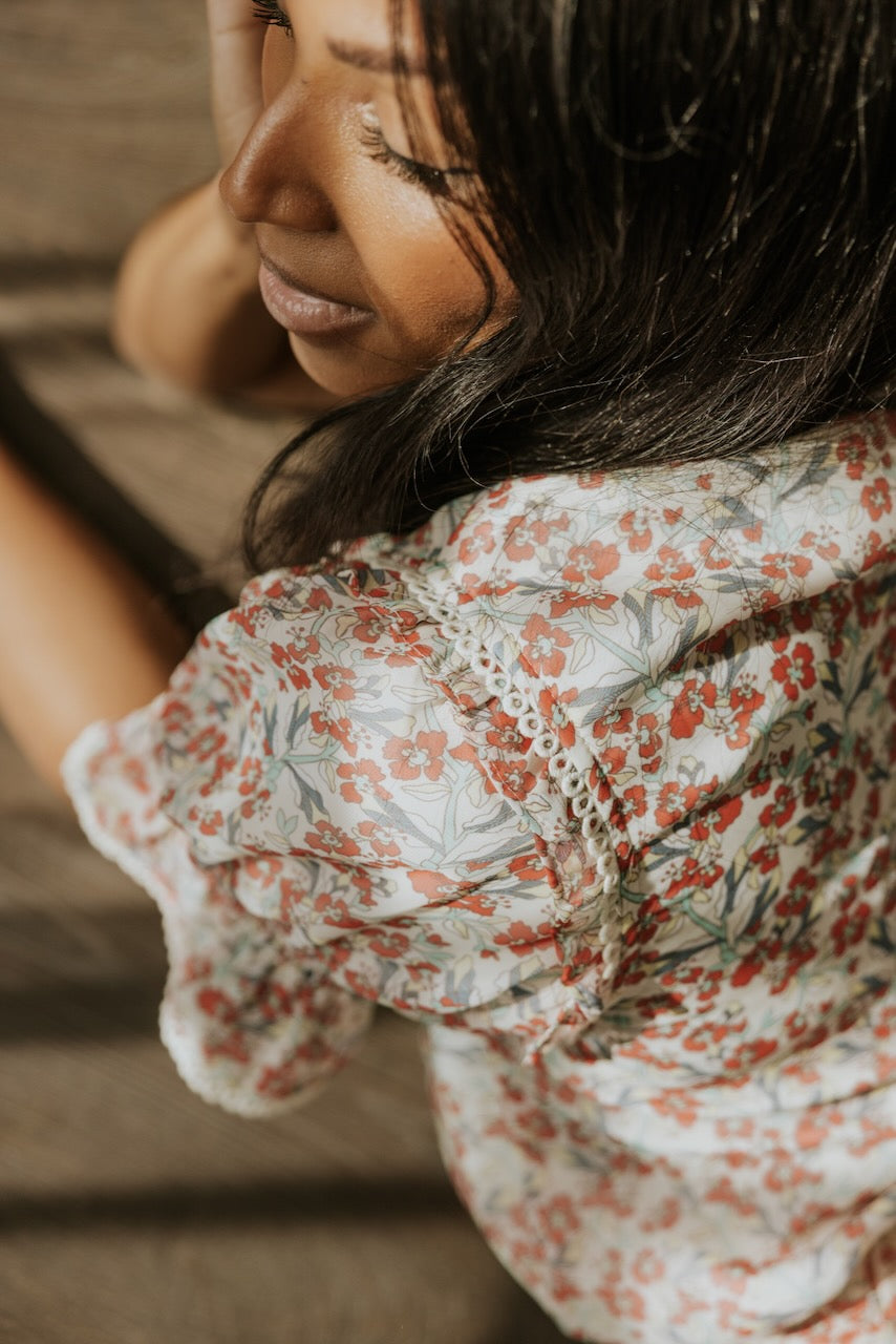 SALT Cressida Floral Ruffled Blouse