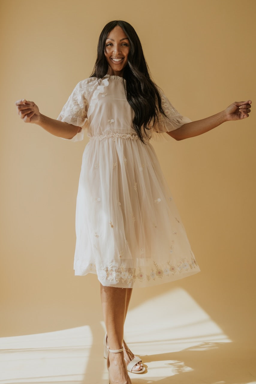 SALT Rosalind Embroidered Tulle Dress SALT Rosalind Embroidered Tulle Dress