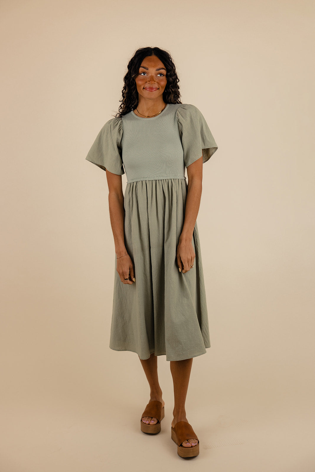 Shauna Flutter Sleeve Dress