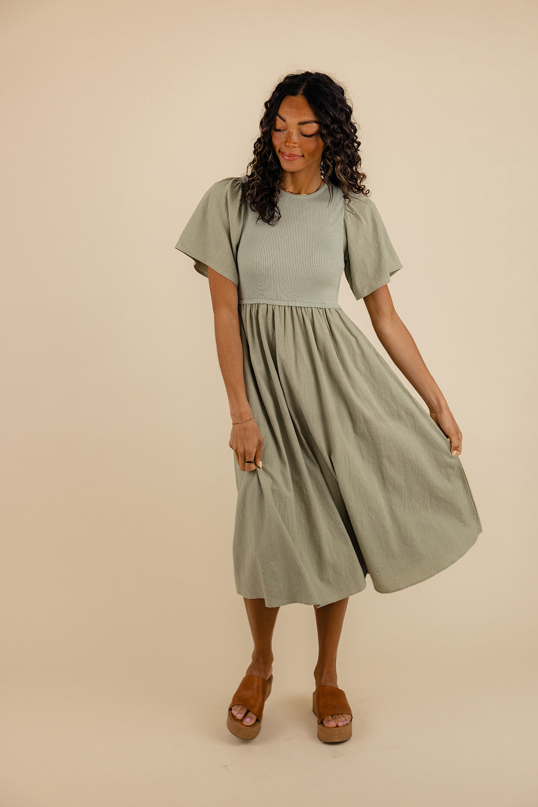 Shauna Flutter Sleeve Dress