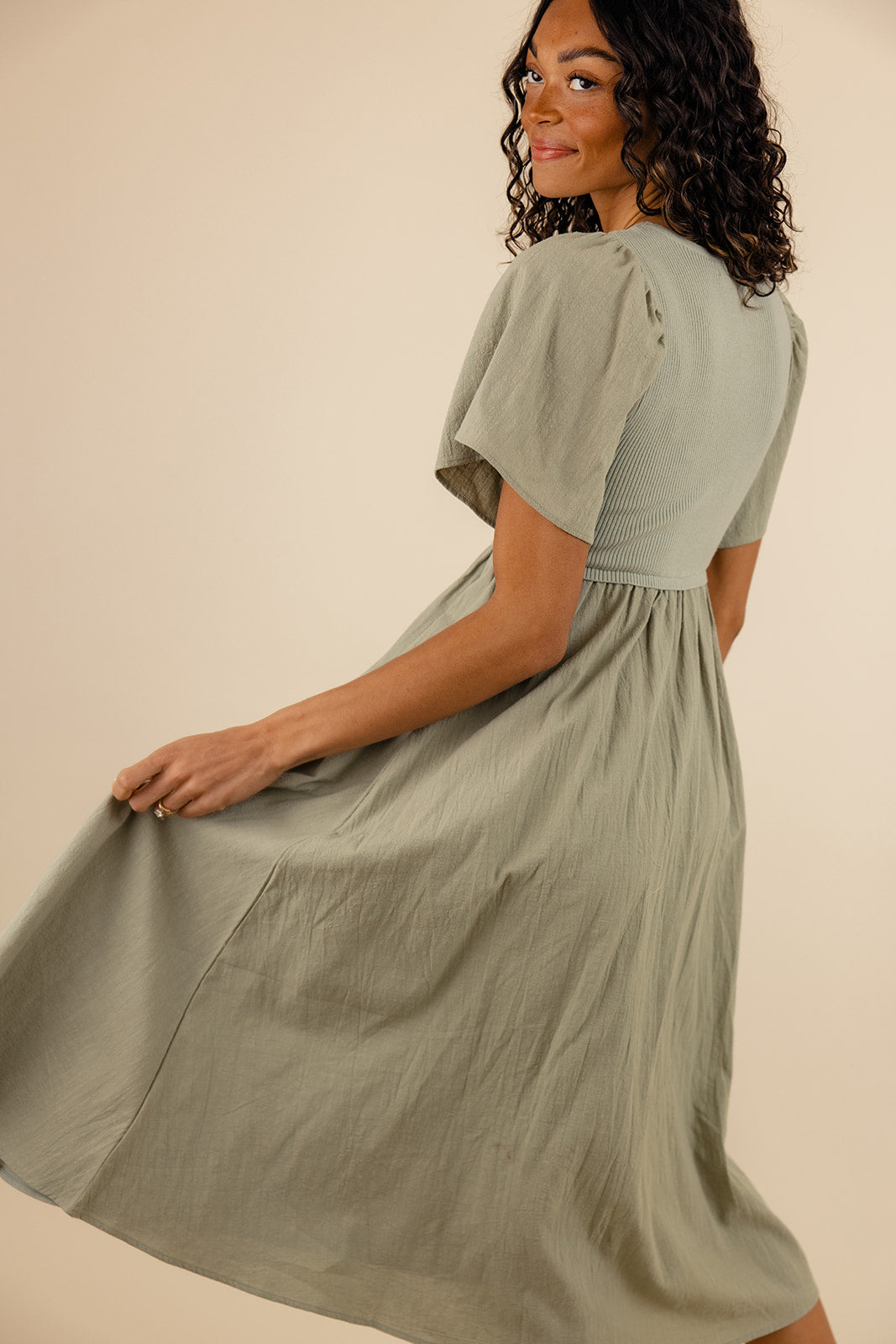 Shauna Flutter Sleeve Dress