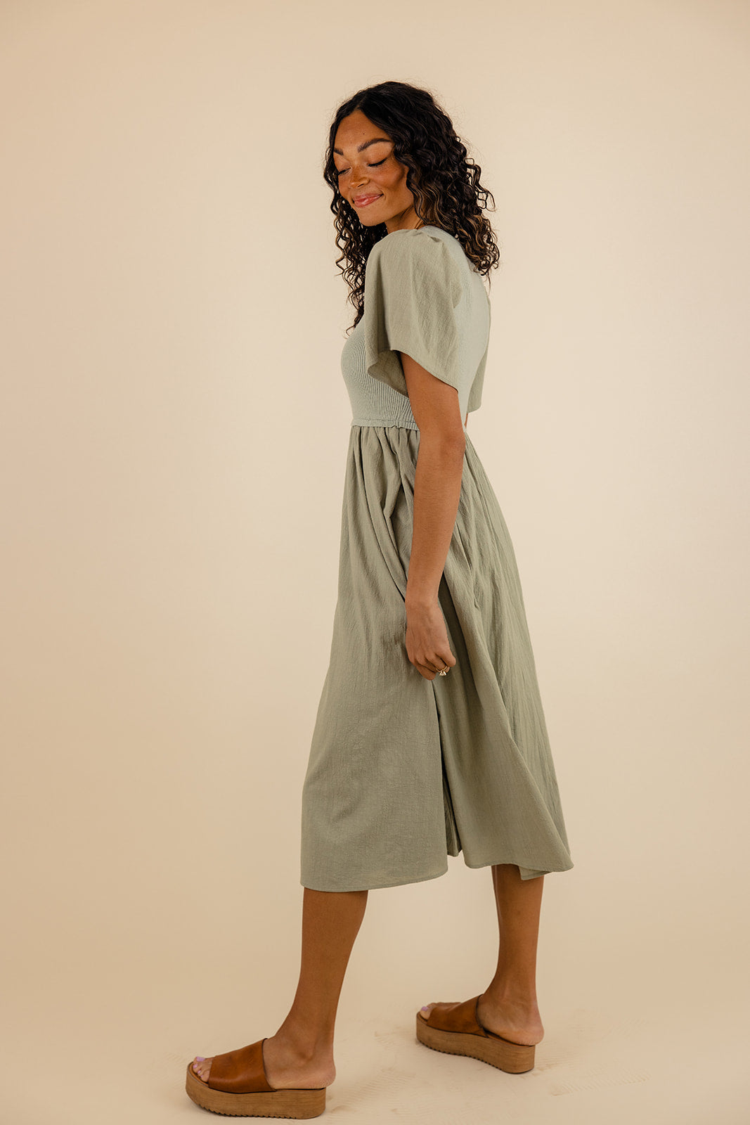 Shauna Flutter Sleeve Dress