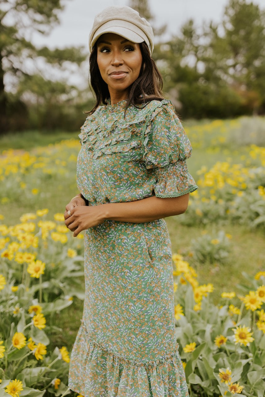 SALT Cressida Floral Ruffled Blouse