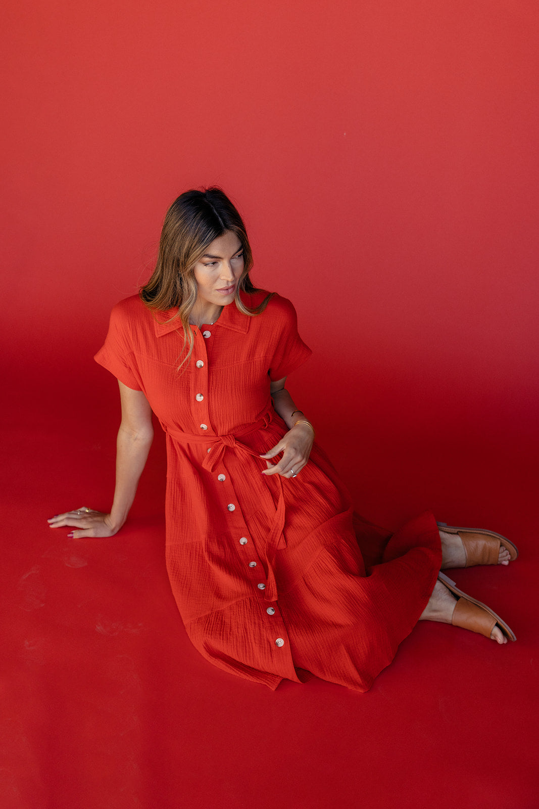 Rosy Posy Button Midi