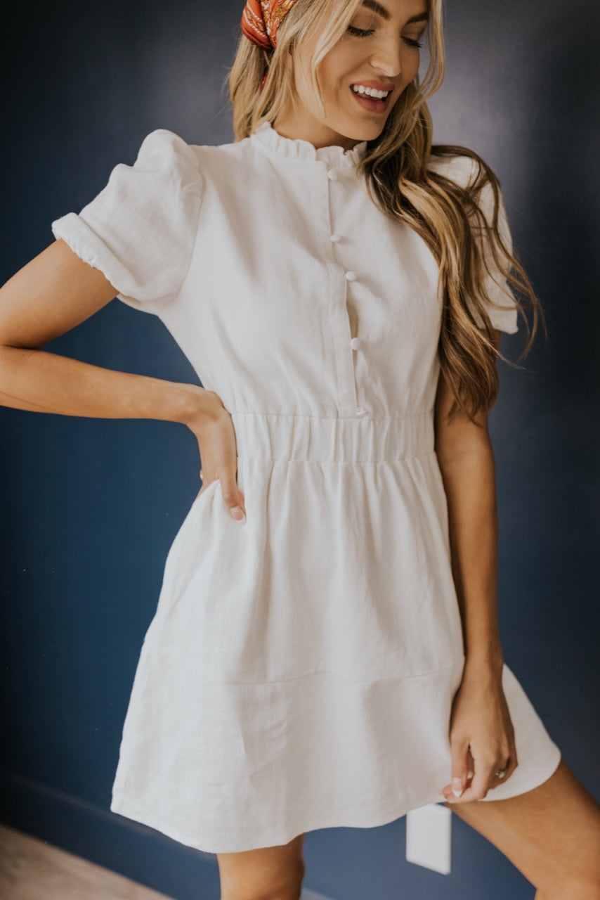 Gia Puffed Sleeve Button Up Dress