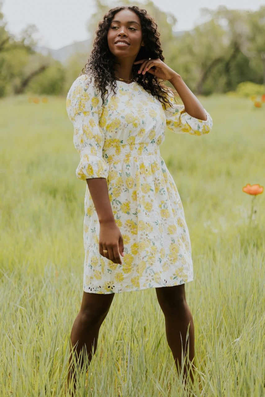 SALT Noble Grove Floral Eyelet Dress