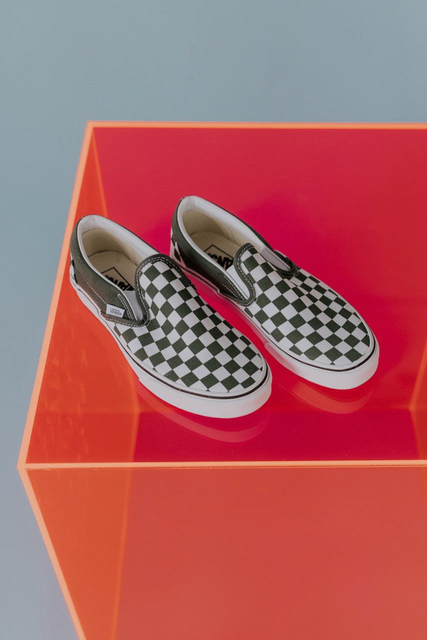 Checkerboard Slip On Vans