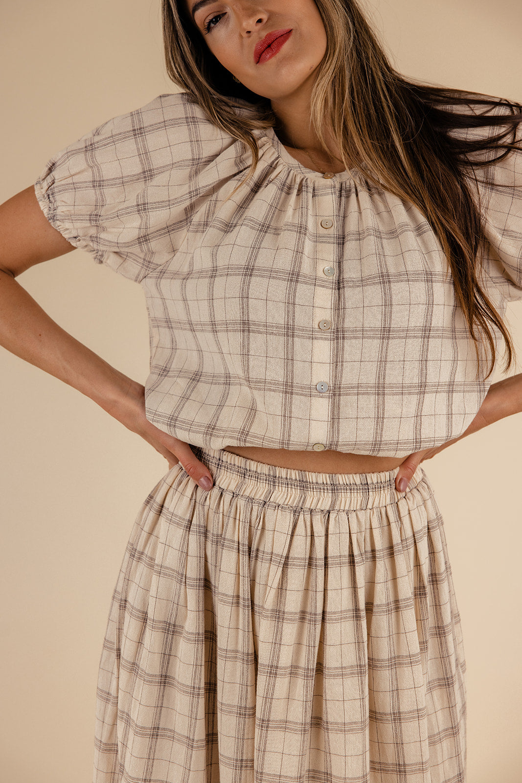 Coretta Plaid Blouse