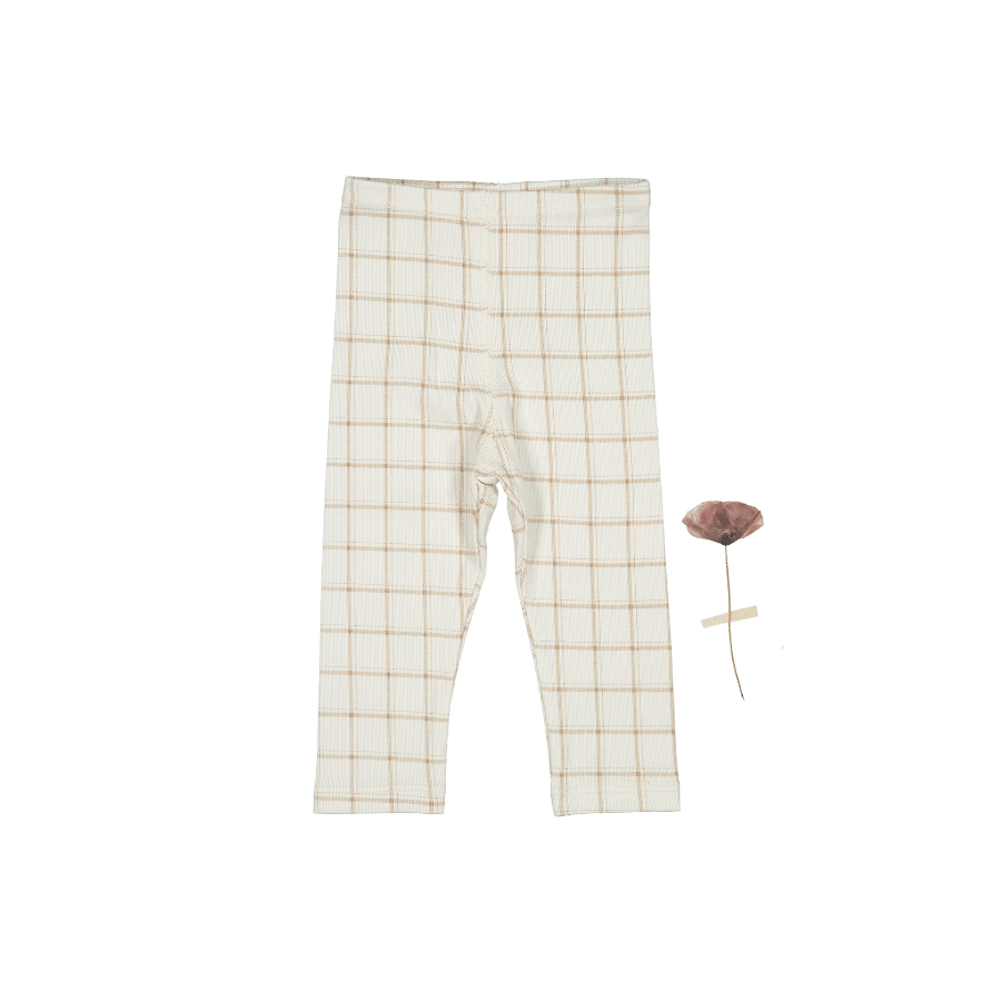 The Printed Legging - Tan Grid Leggings Lovely Littles   