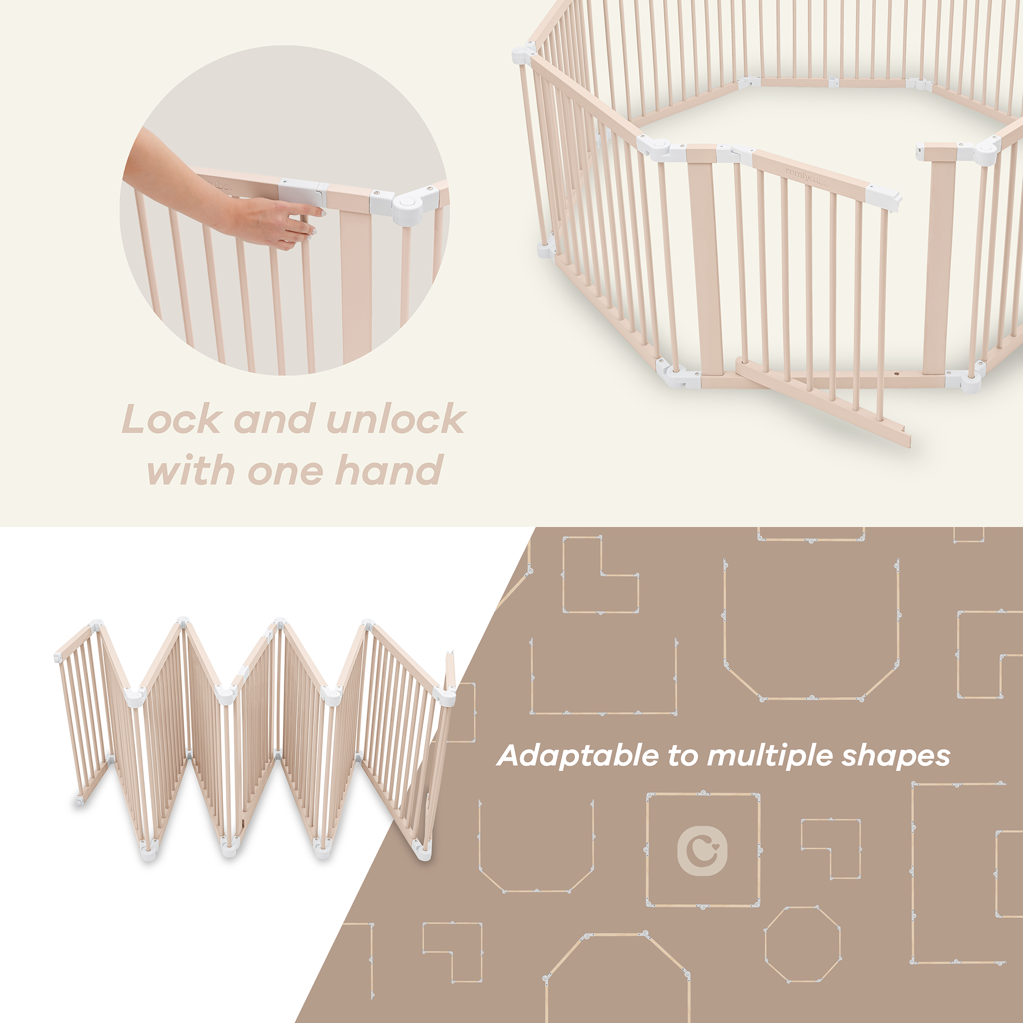 Playpen for Toddler and Babies by Comfy Cubs in Blush